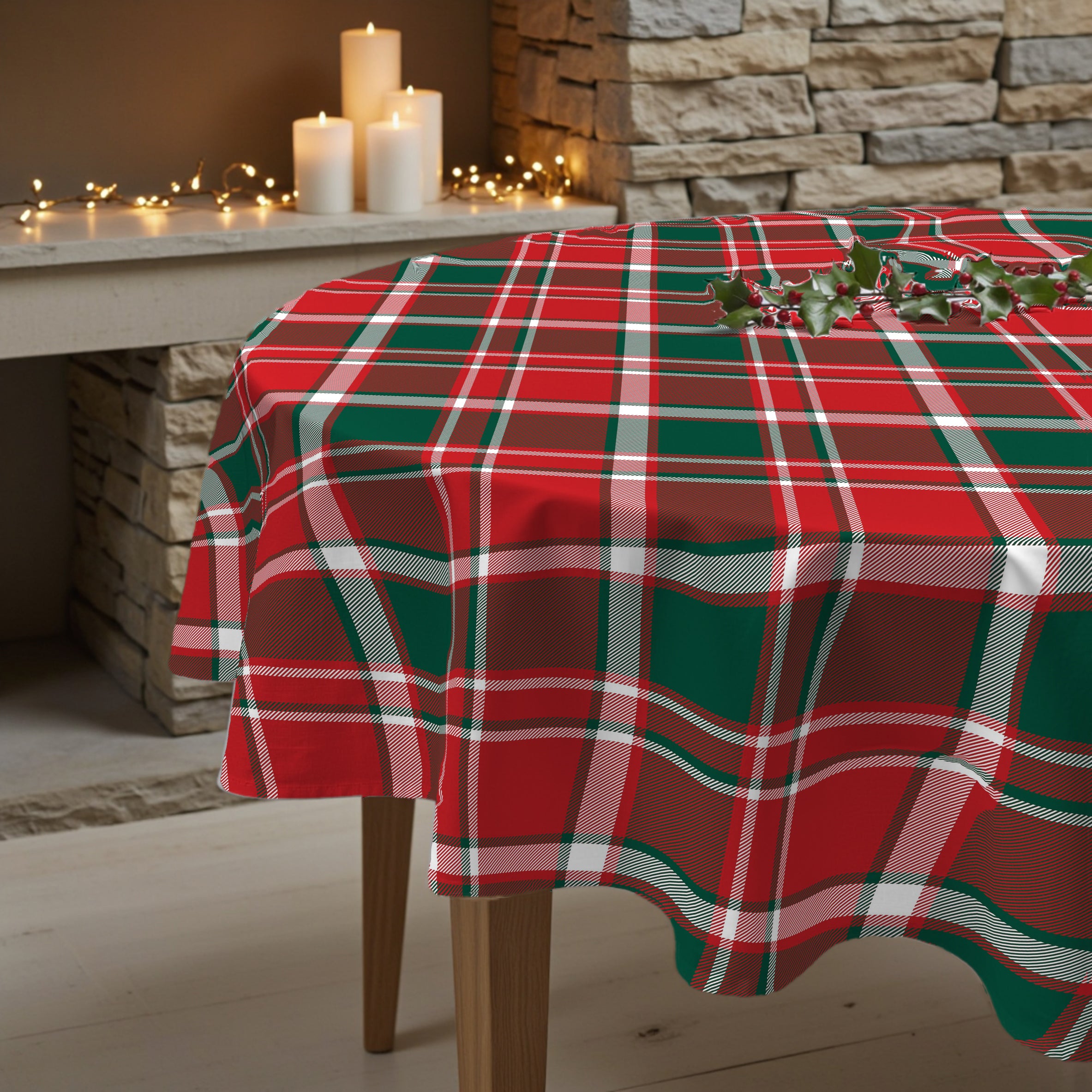 Mantel redondo antimanchas Laponia 16