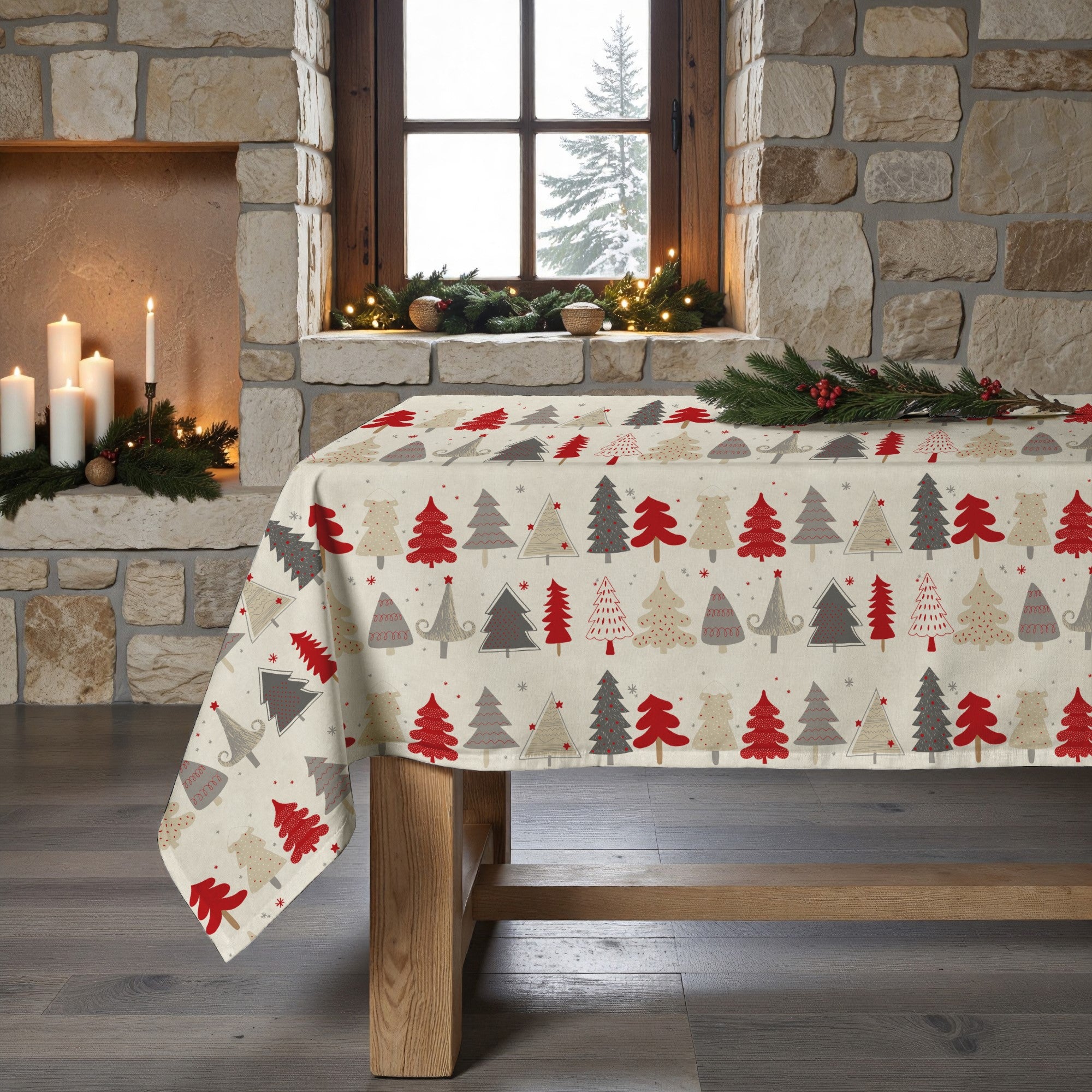 Mantel antimanchas Christmas Laponia 52-100