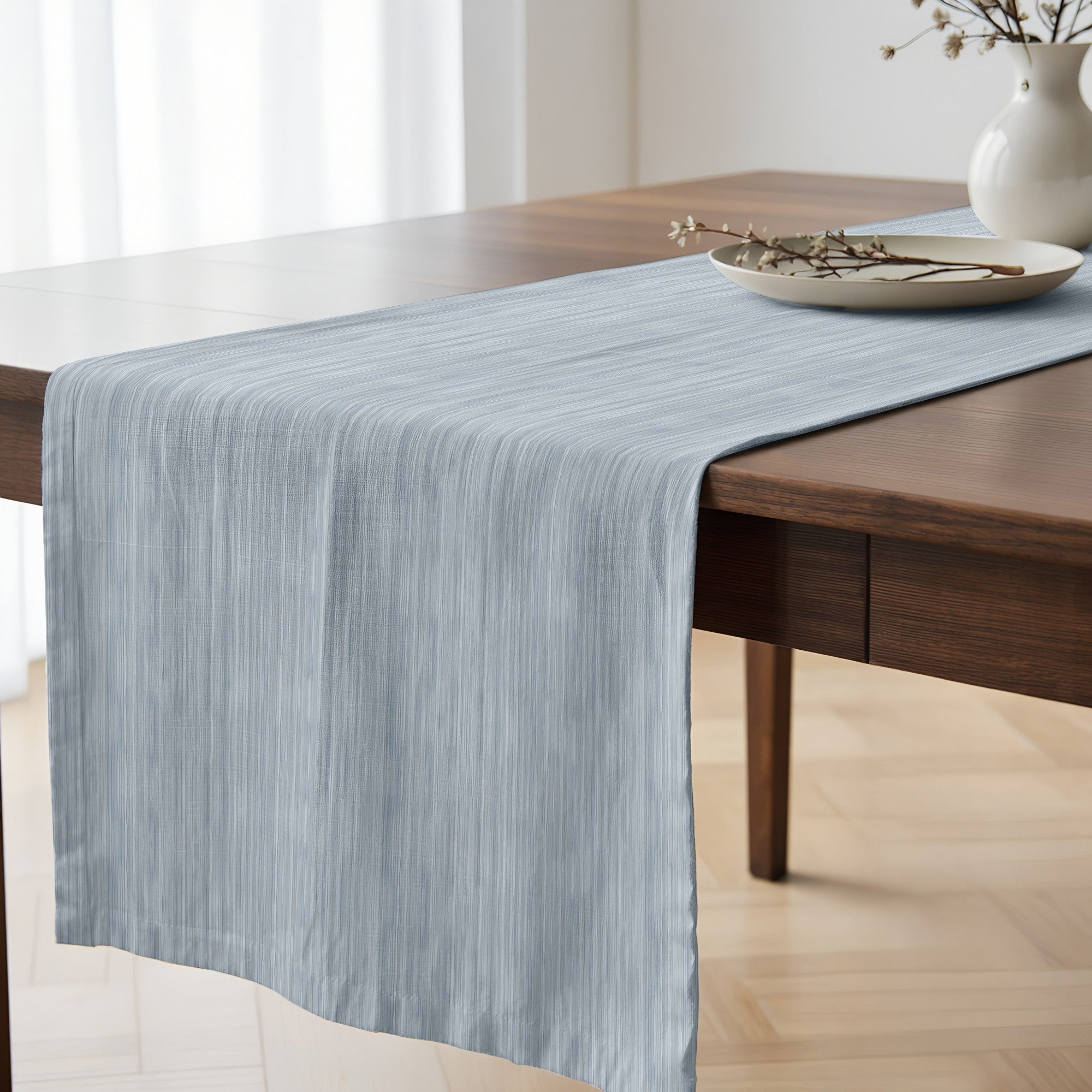 Camino de mesa 100% algodón Lesa 125 1 - Azul 50x150 cm