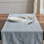 Camino de mesa 100% algodón Lesa 125 1 - Azul 50x150 cm