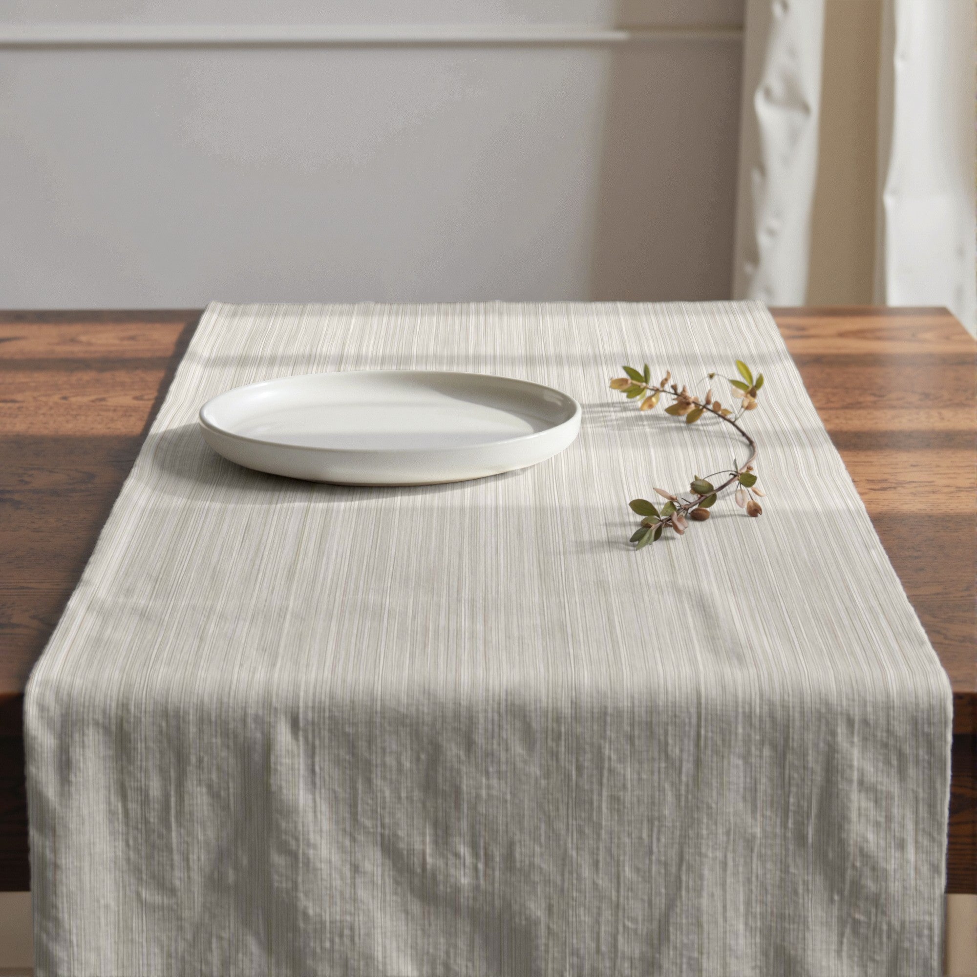 Camino de mesa 100% algodón Lesa 125 Beige 50x150 cm