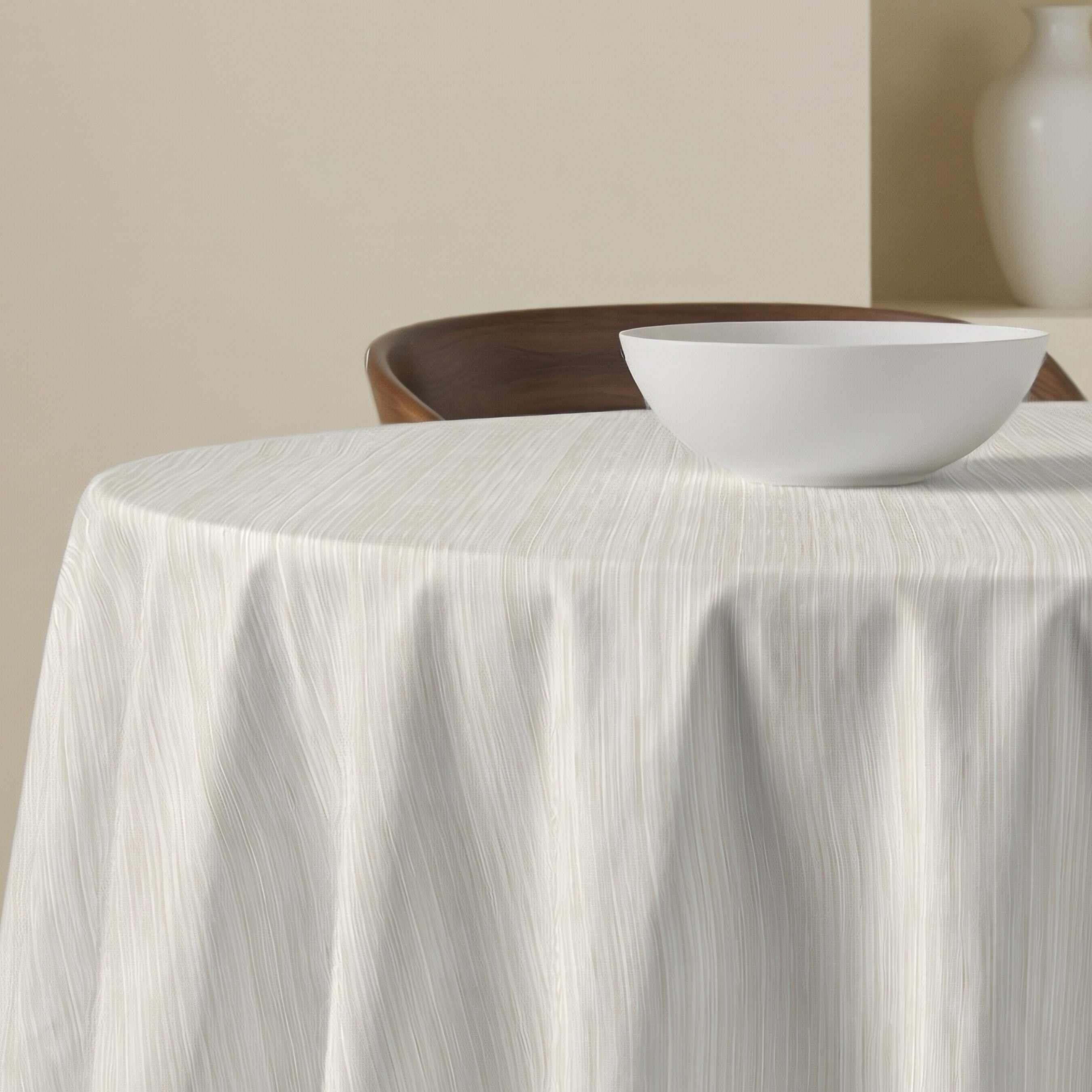 Mantel redondo resinado antimanchas Lesa 125 Beige