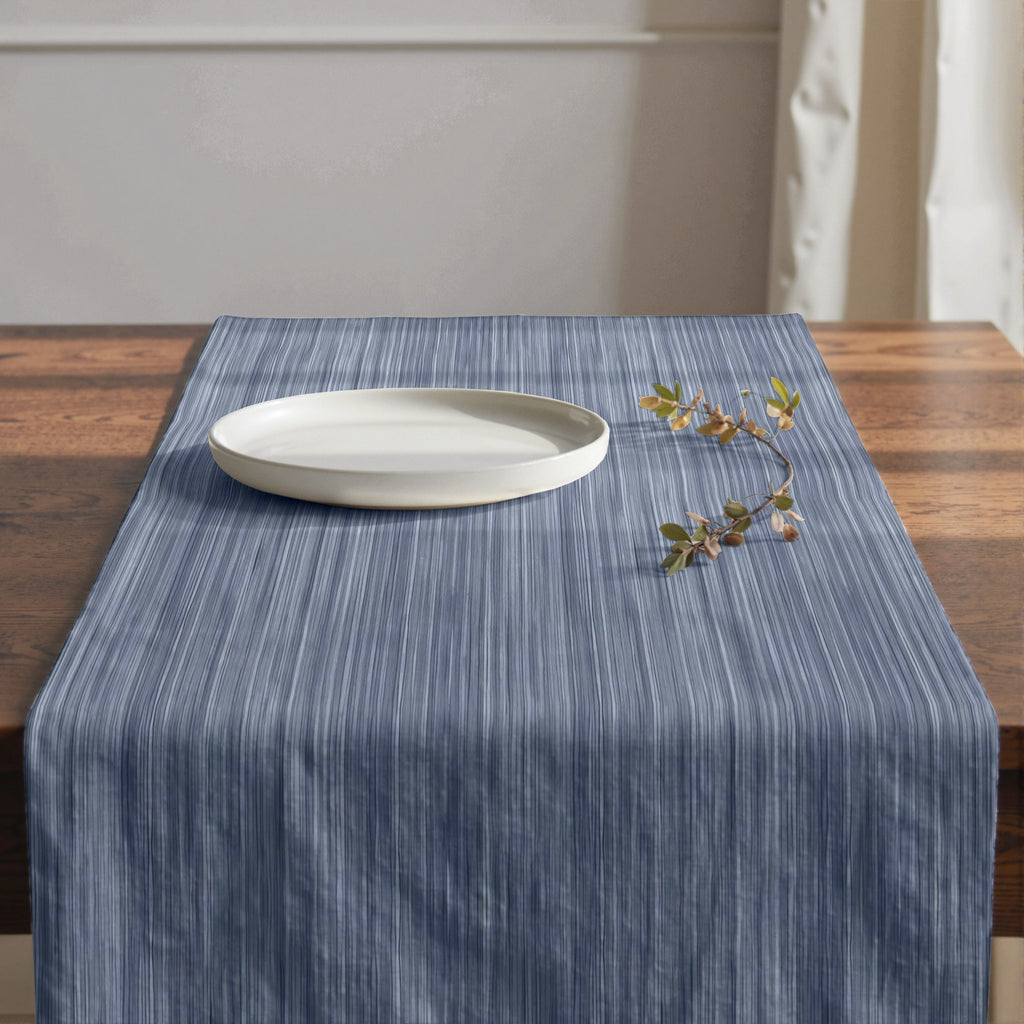 Camino de mesa 100% algodón Lesa 125 Steel Blue 50x150 cm
