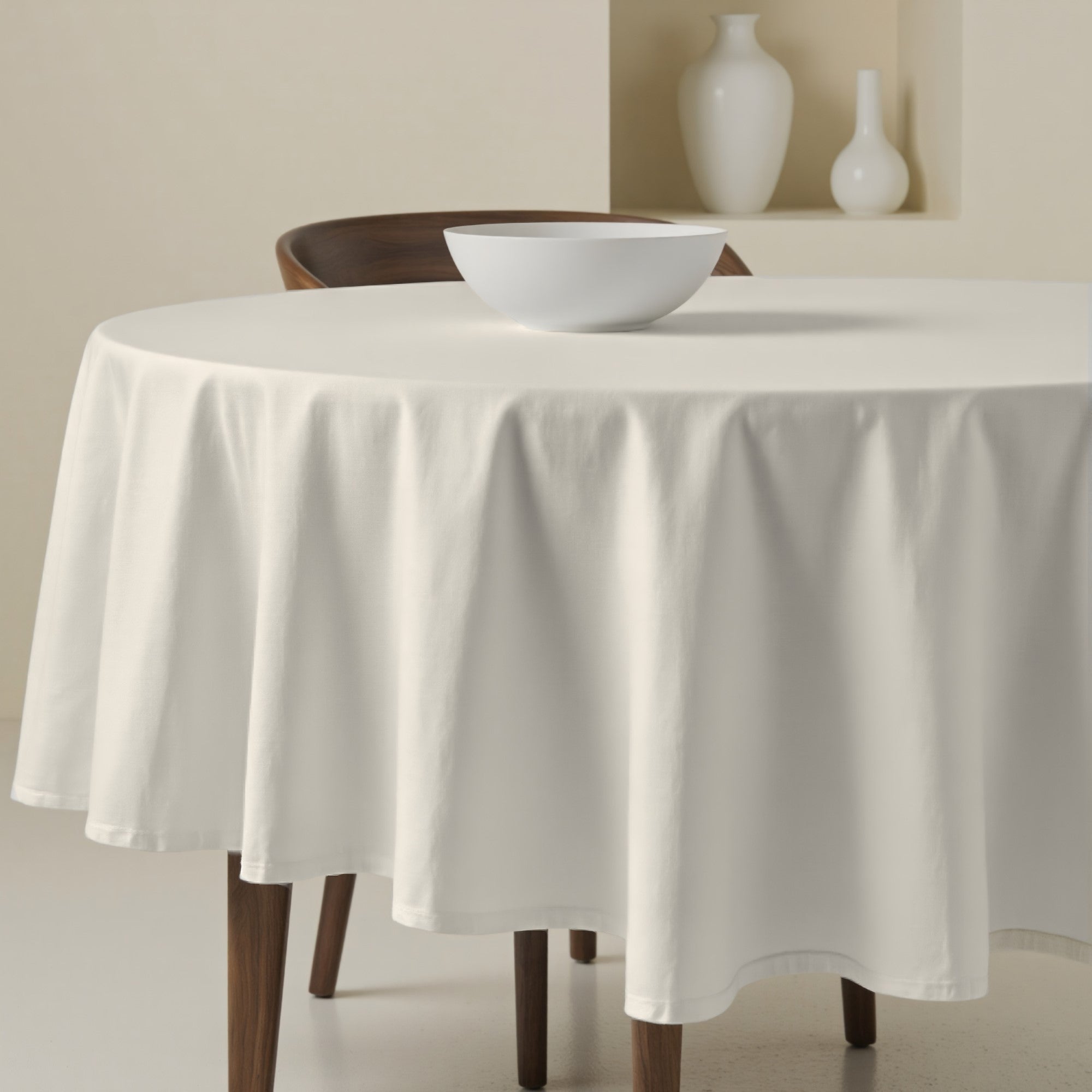 Mantel redondo antimanchas Liso Natural 102