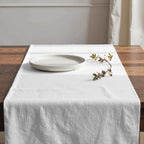 Camino de mesa 100% algodón Liso blanco 203 50x150 cm