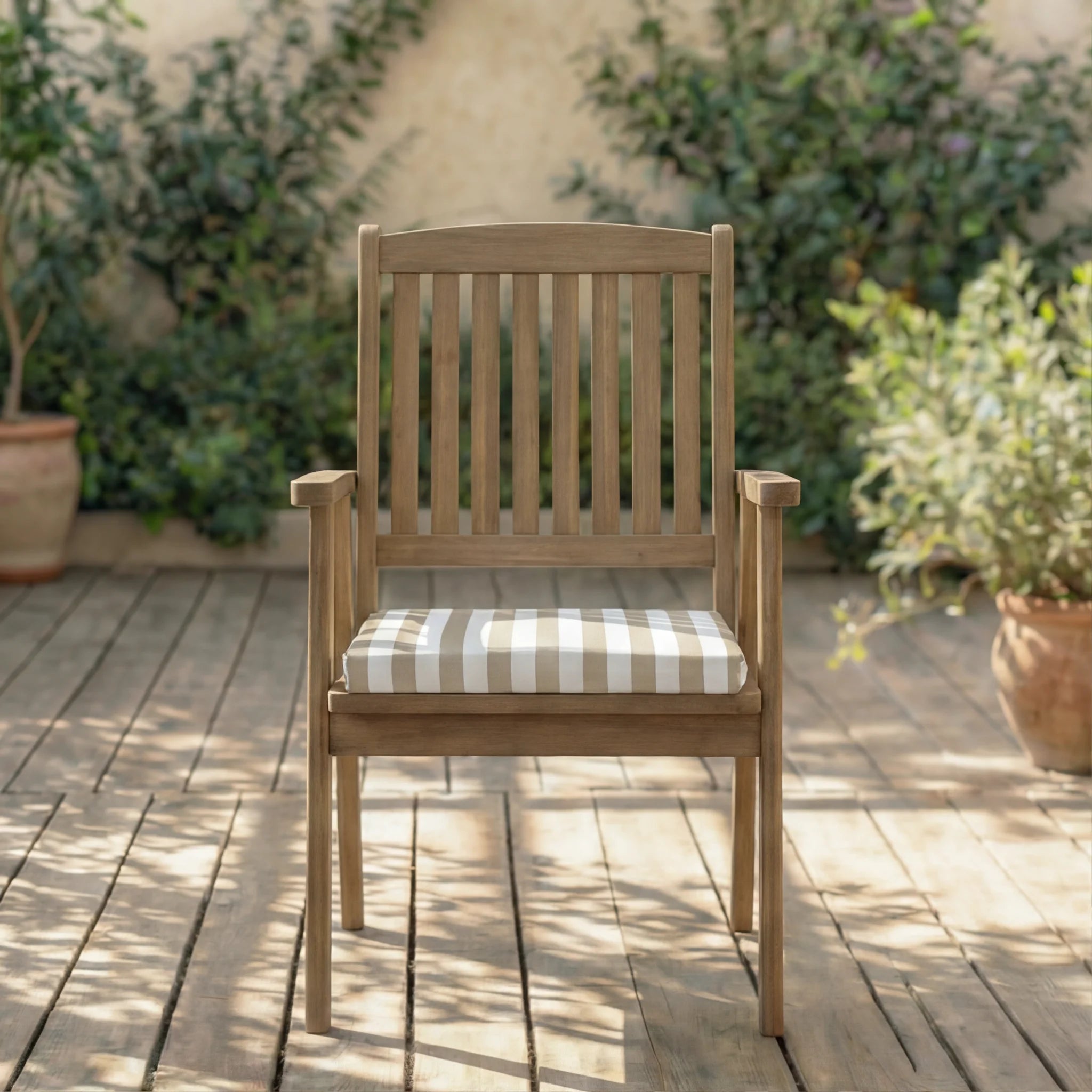 Cojín para asiento acolchado Maglia Marrón y blanco 40x40x5 cm
