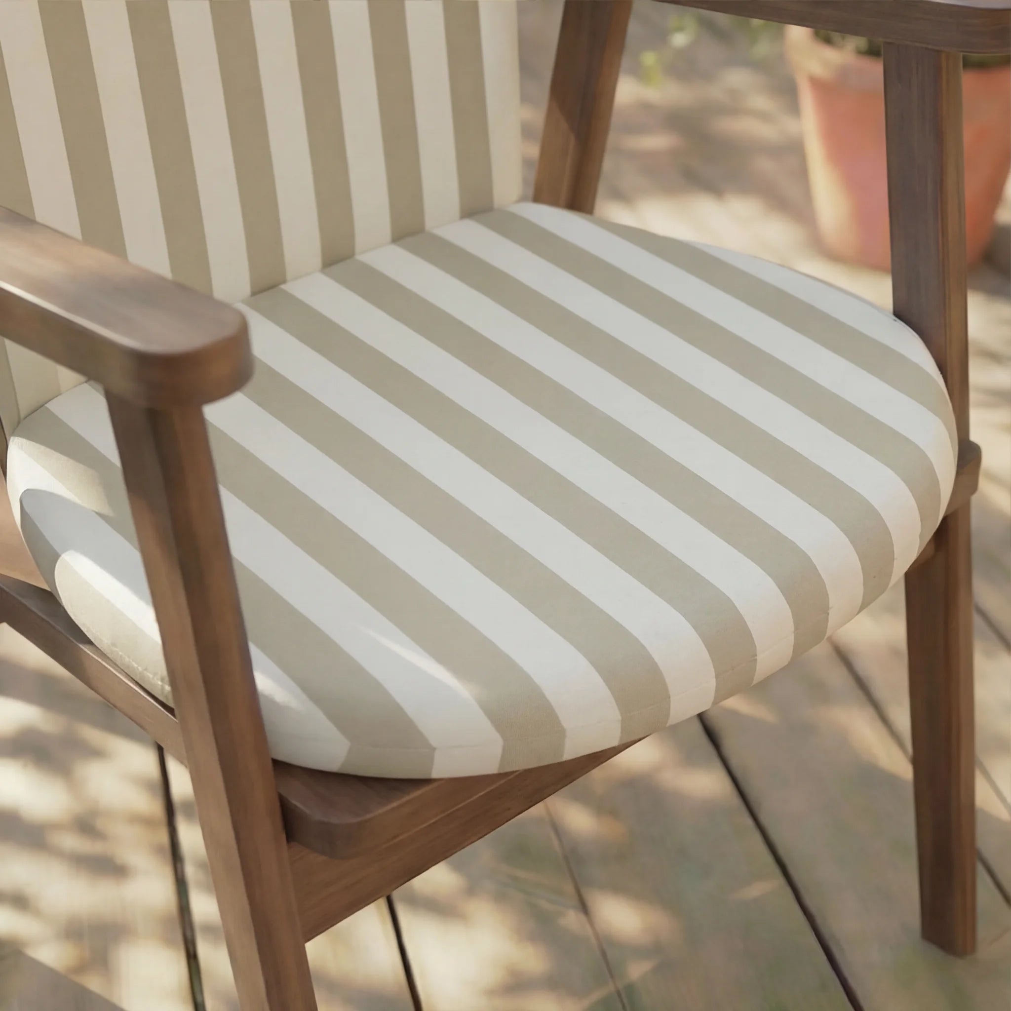 Cojín para silla de exterior Maglia Marrón y blanco