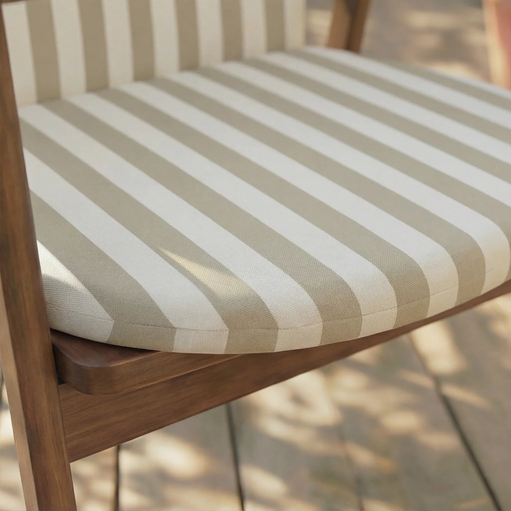 Cojín para silla de exterior Maglia Marrón y blanco