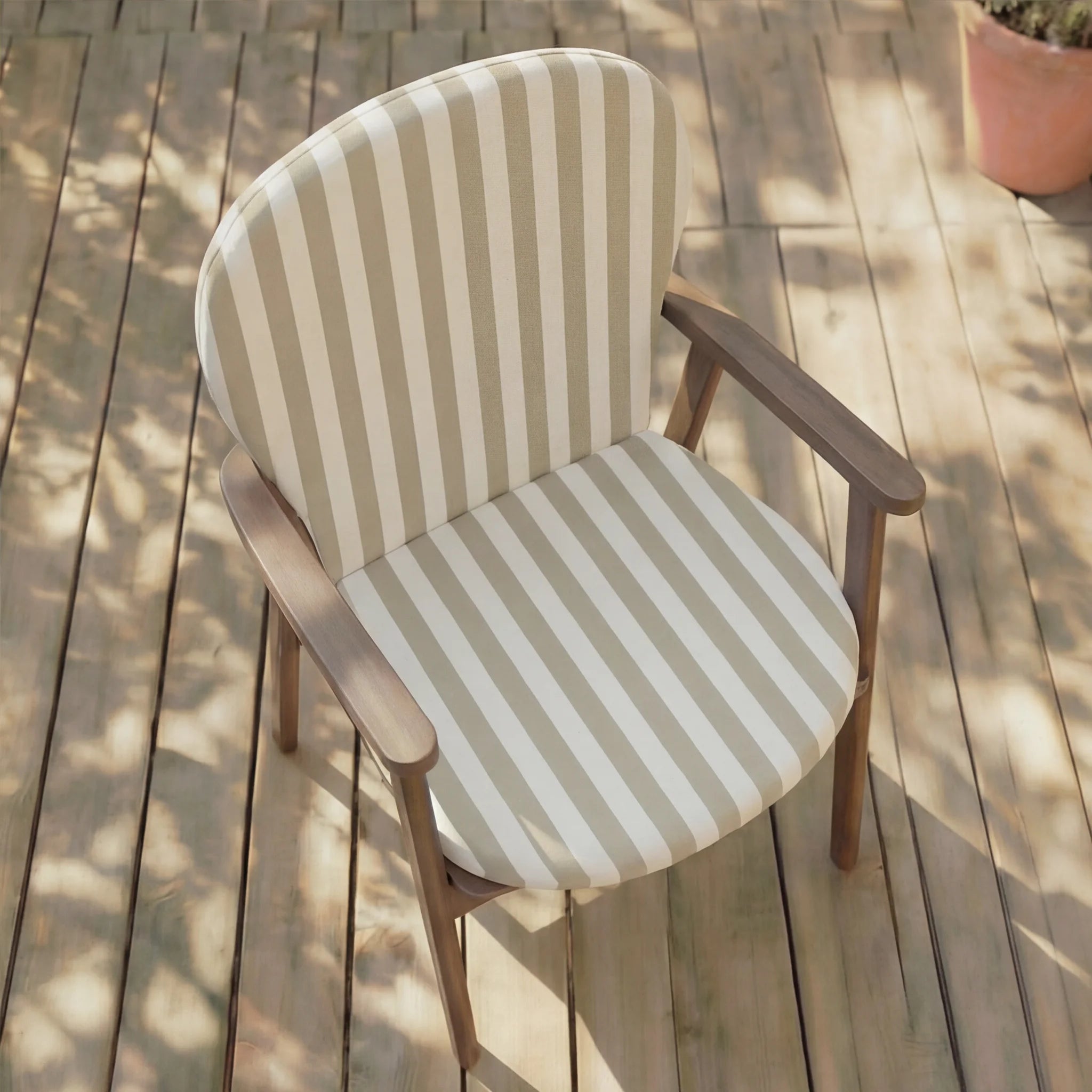 Cojín para silla de exterior Maglia Marrón y blanco