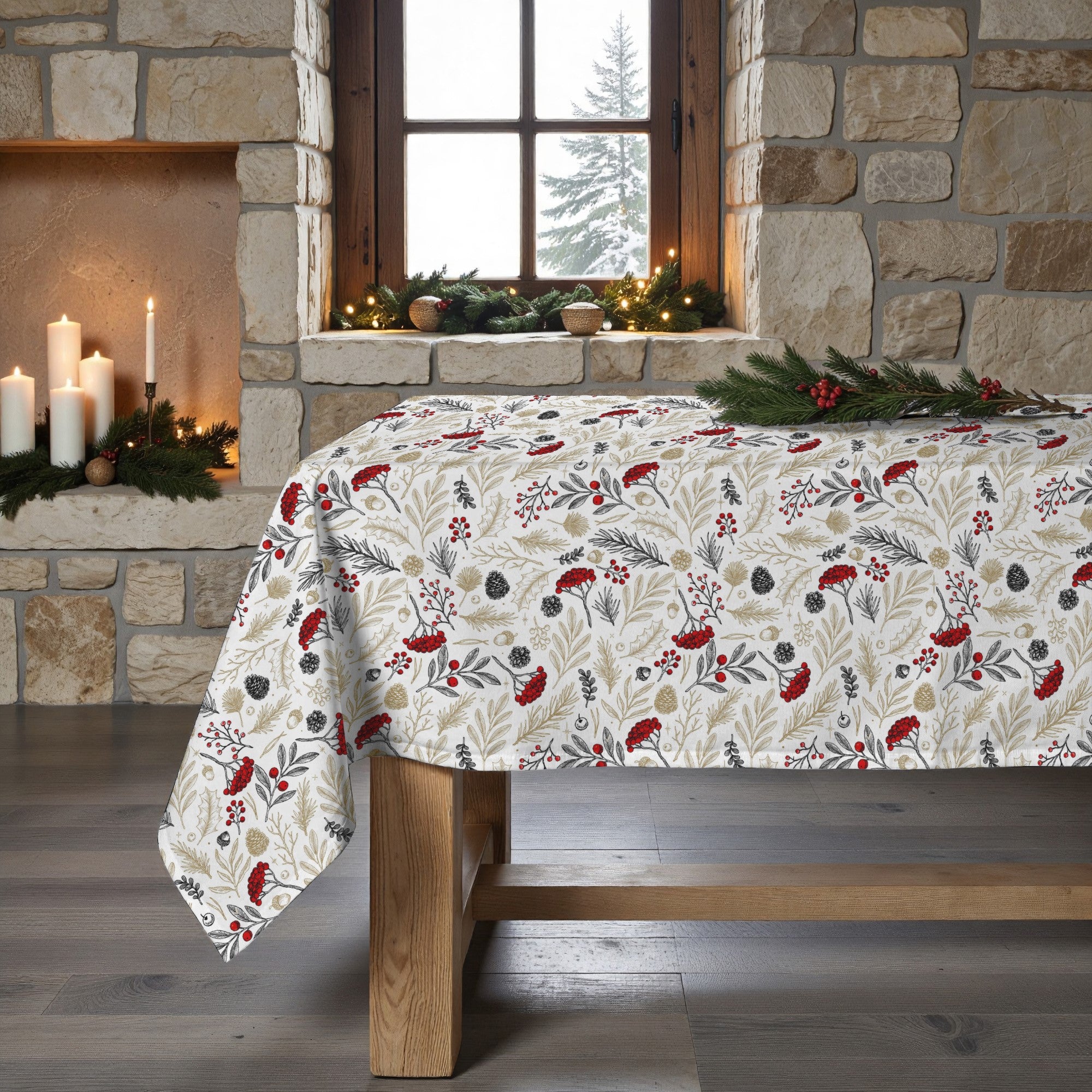 Mantel antimanchas Merry Christmas 34