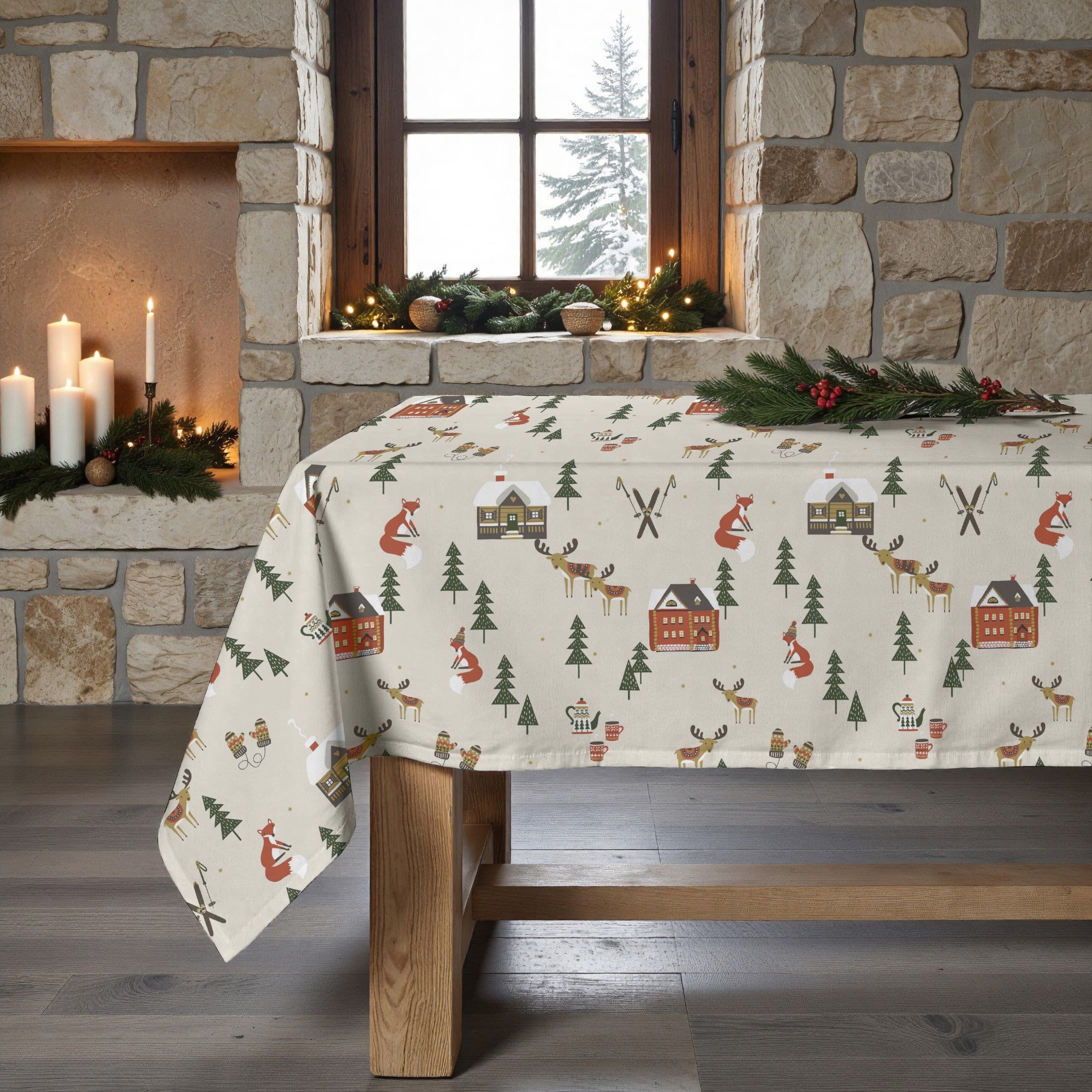 Mantel antimanchas Merry Christmas 38
