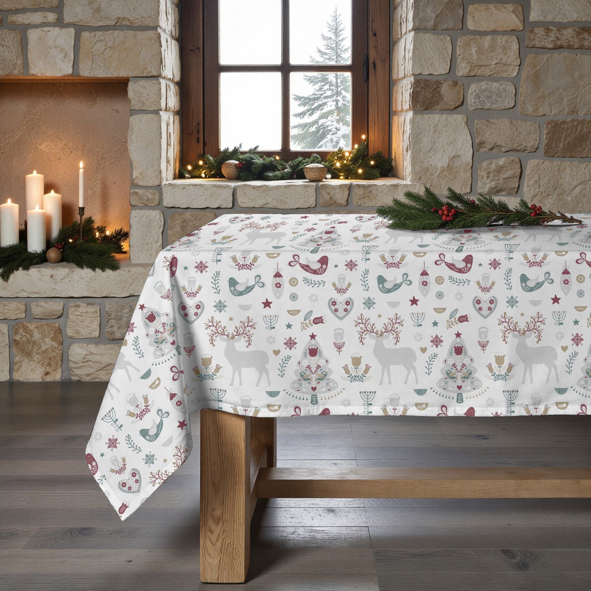 Mantel antimanchas Merry Christmas 55
