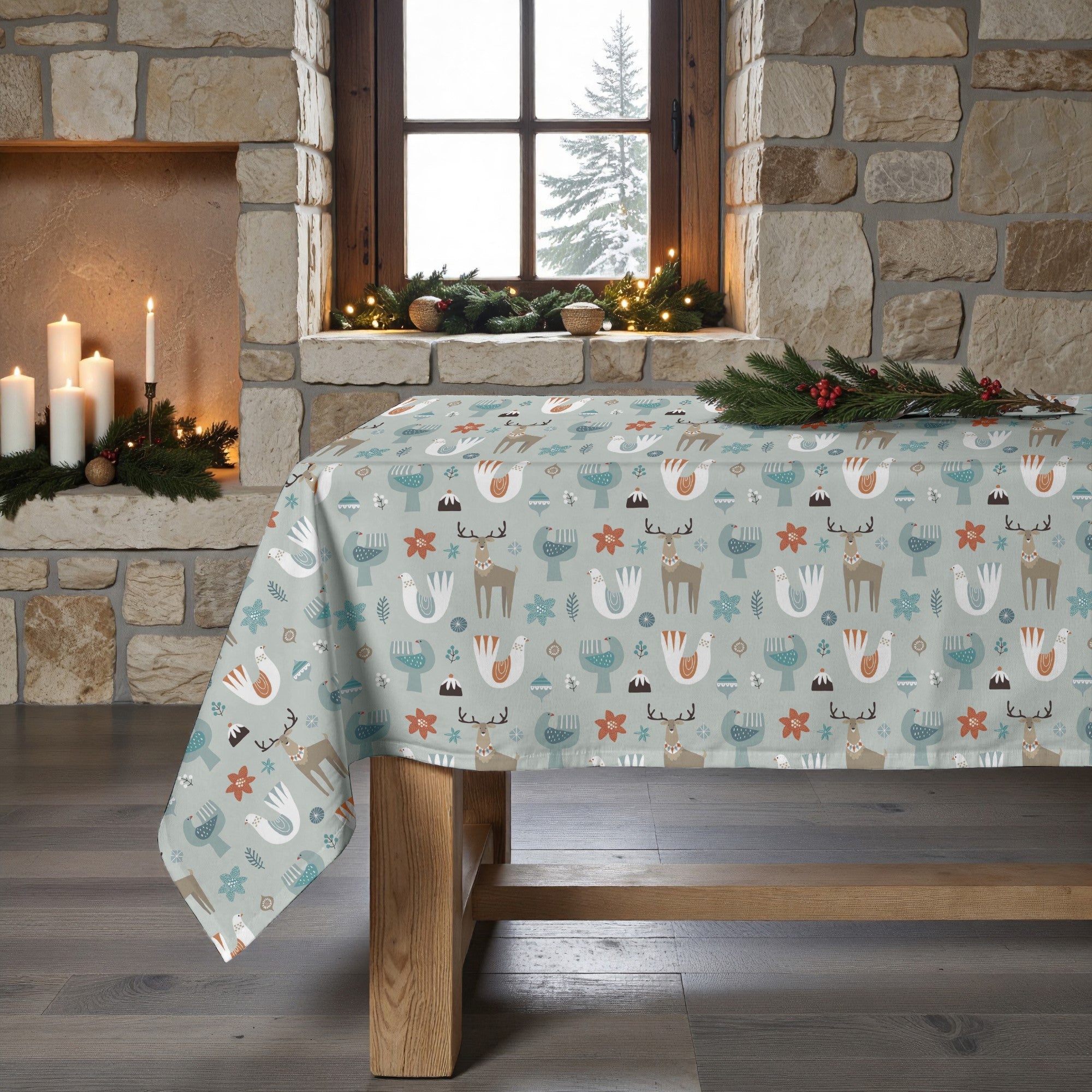 Mantel antimanchas Merry Christmas 56