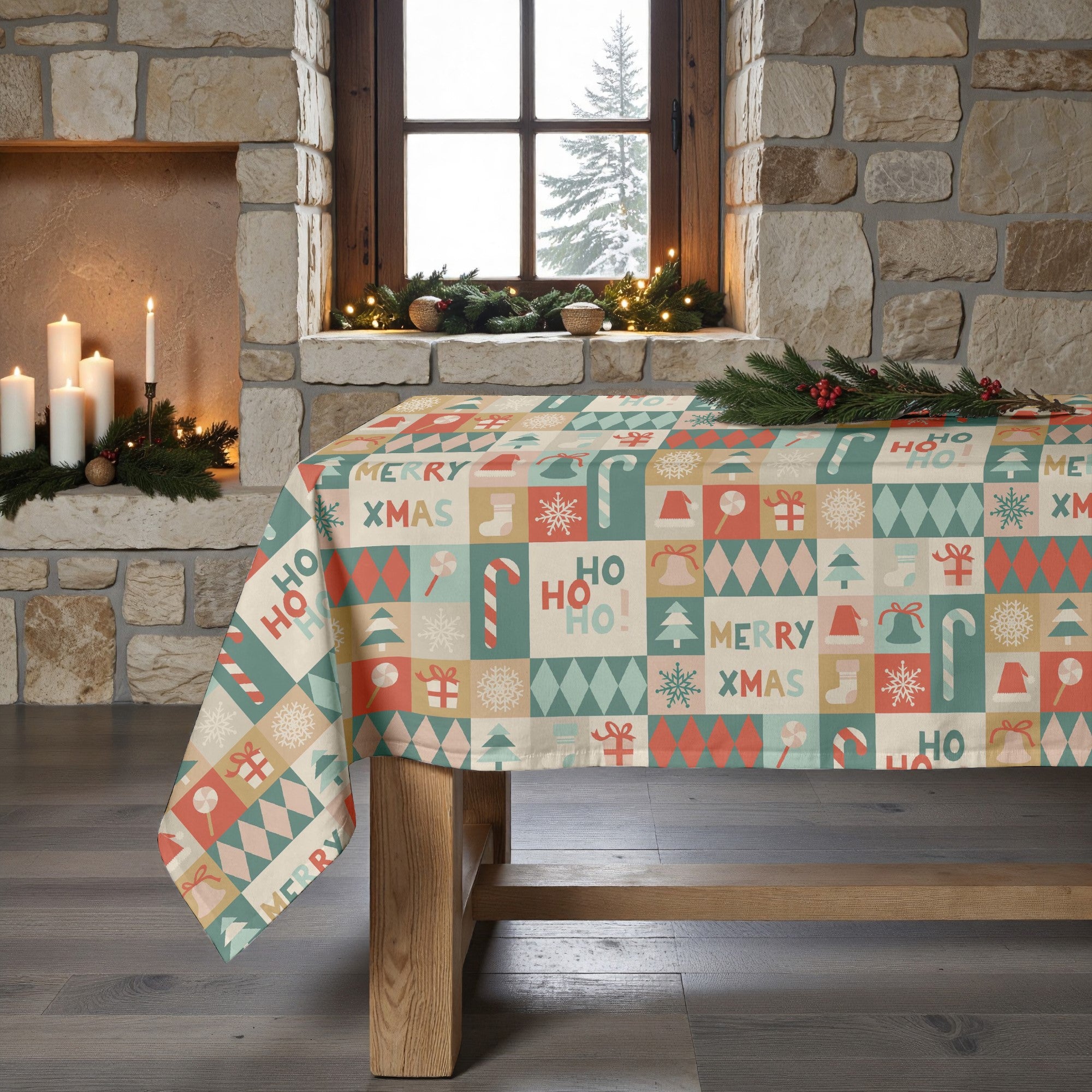 Mantel antimanchas Merry Christmas 74