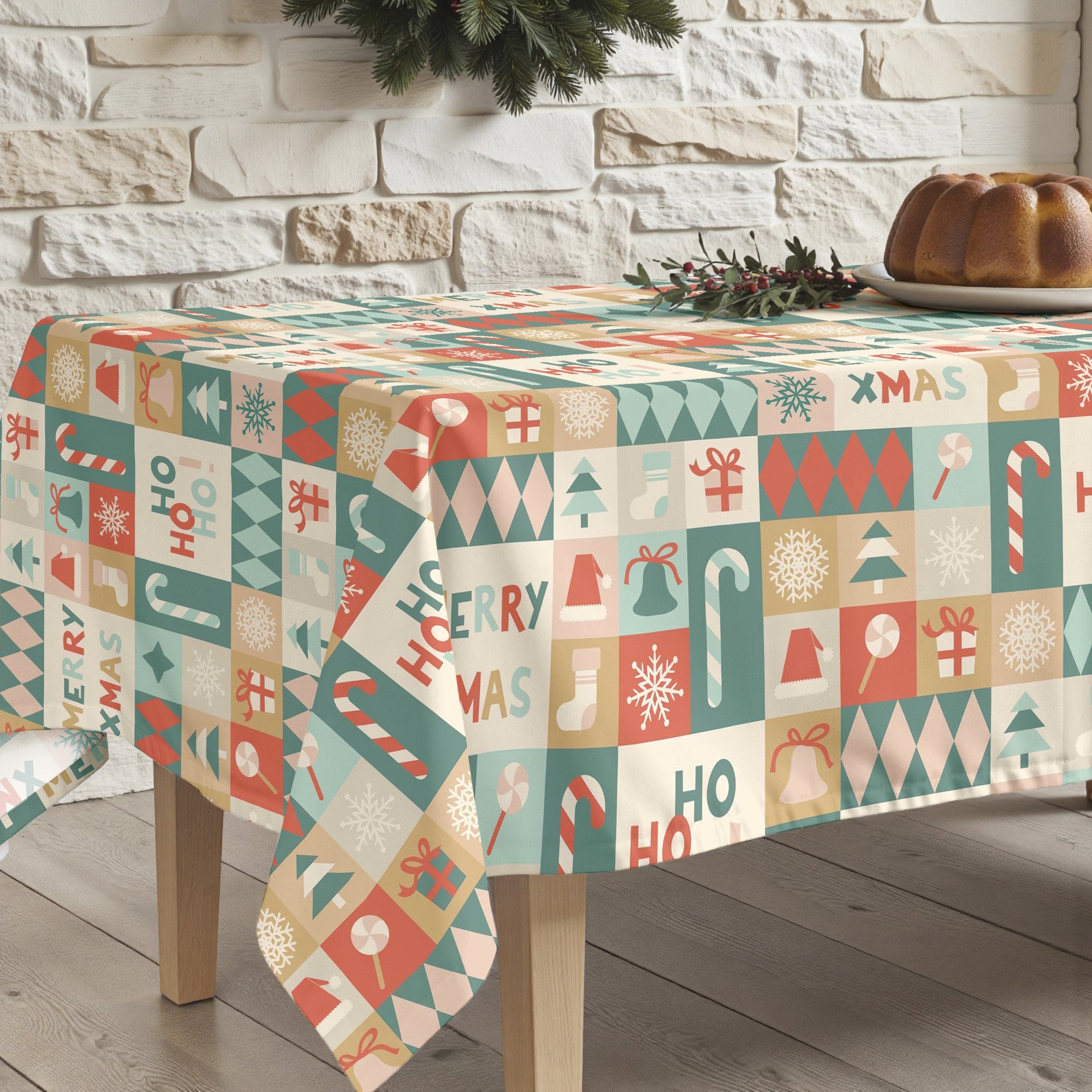 Mantel antimanchas Merry Christmas 74