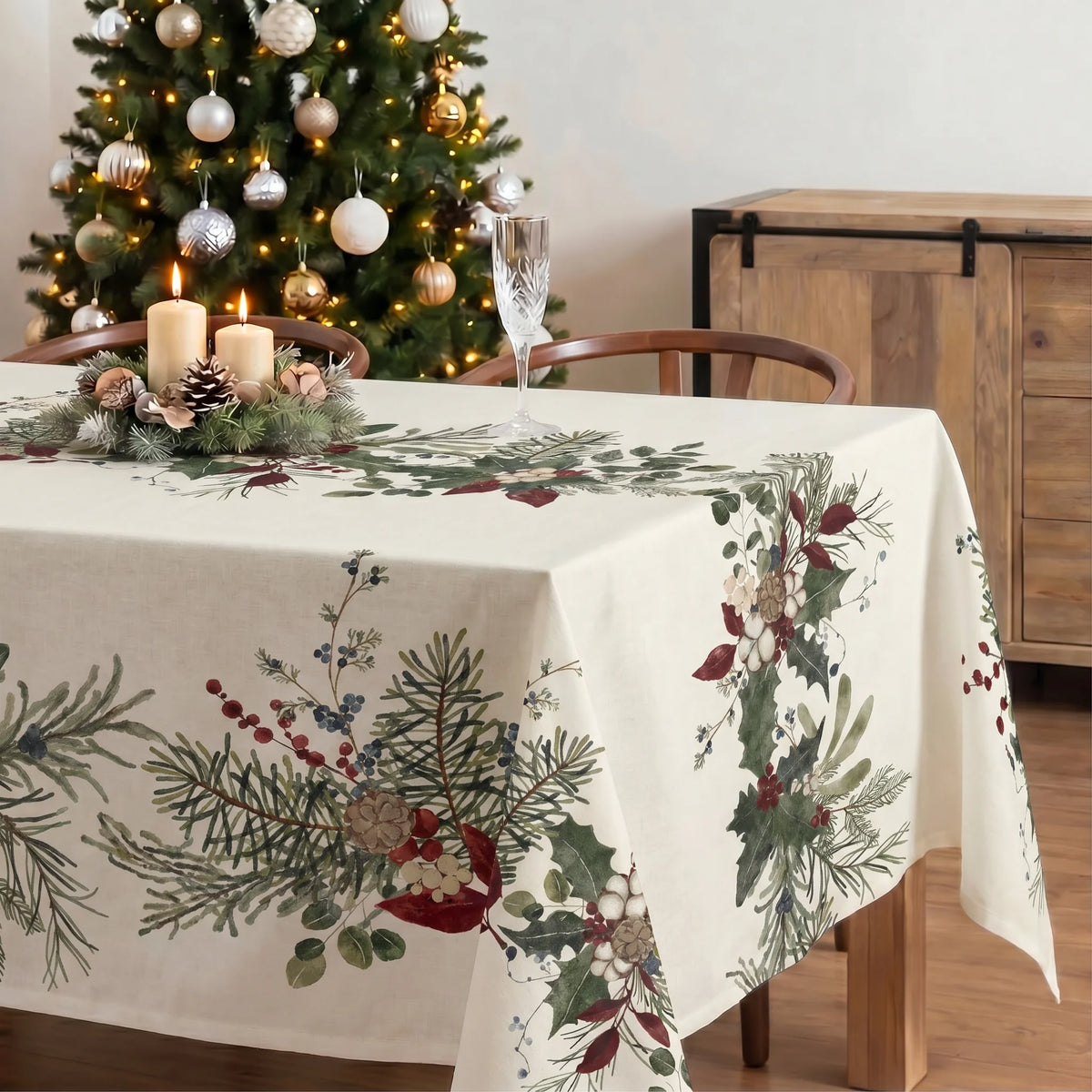 Mantel antimanchas 100% algodón Mistletoe 1225