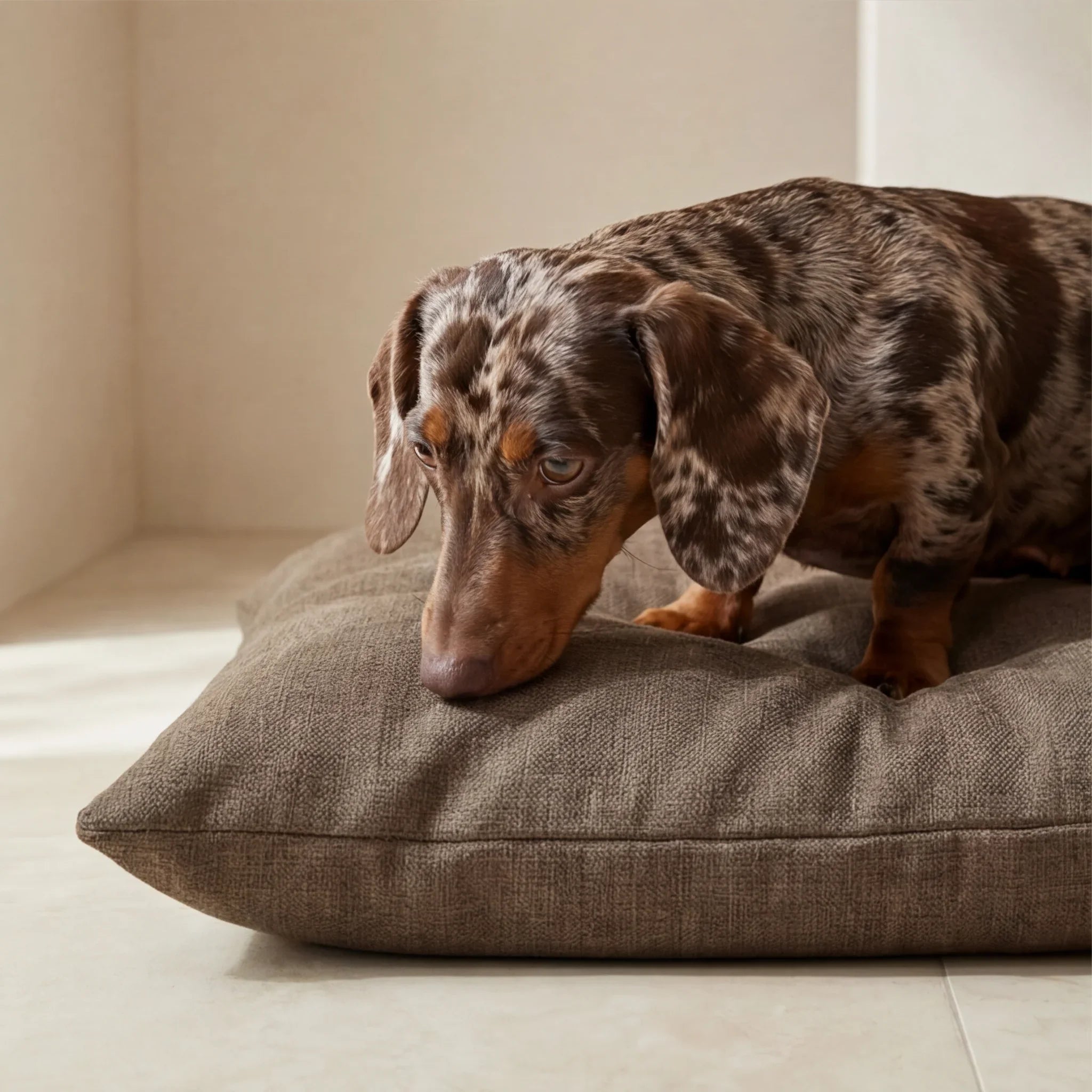 Cama para mascotas desenfundable antimanchas Mocha Marron