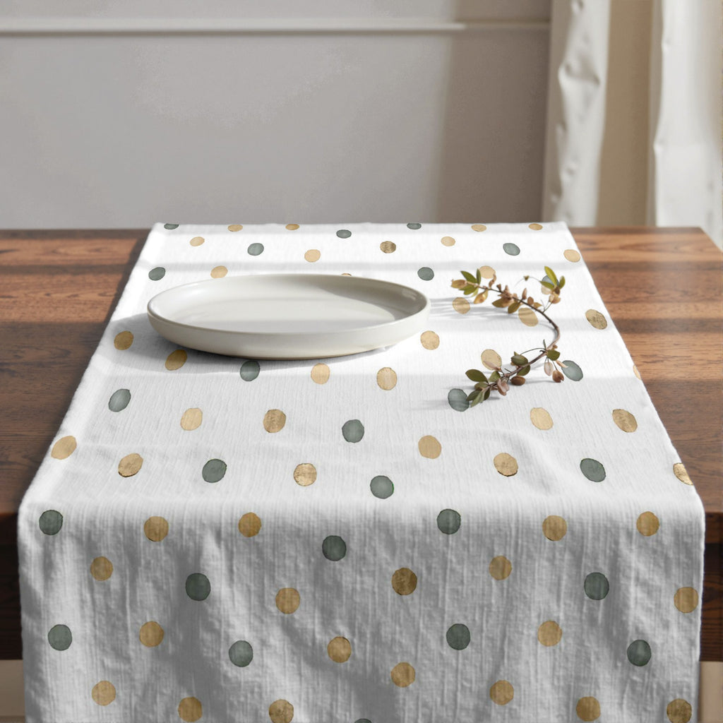 Camino de mesa 100% algodón Motas Luana Beige 50x150 cm