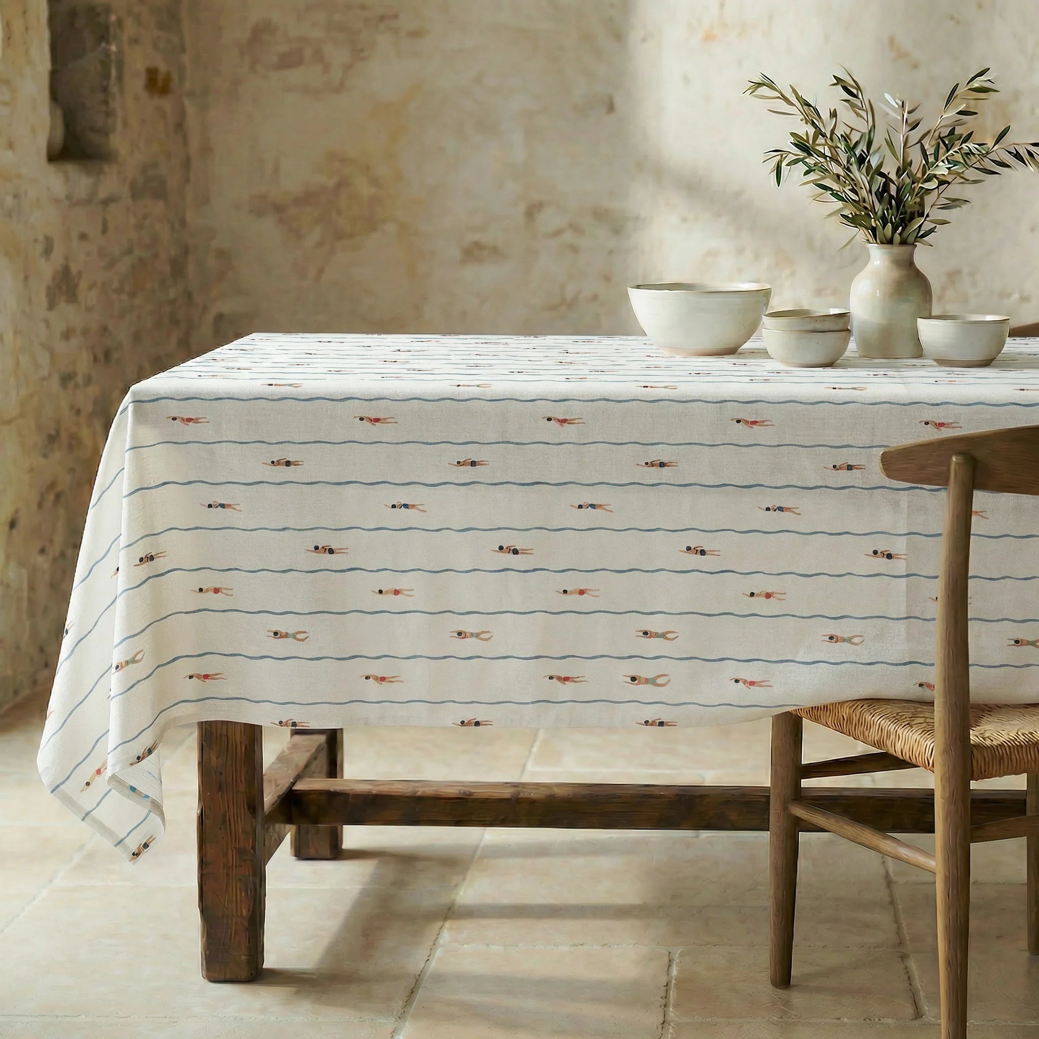 Mantel resinado antimanchas 100% algodón Nadora