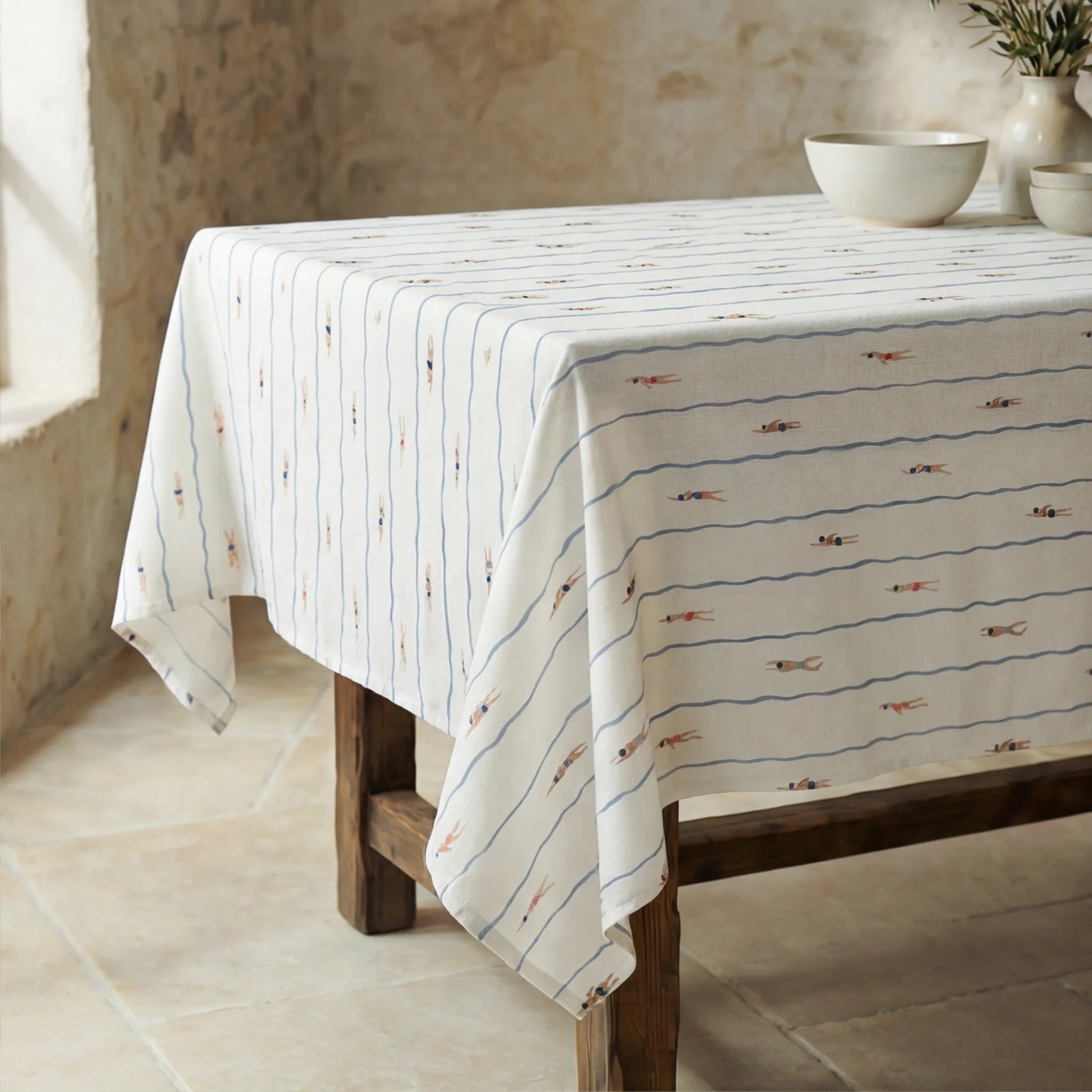 Mantel resinado antimanchas 100% algodón Nadora