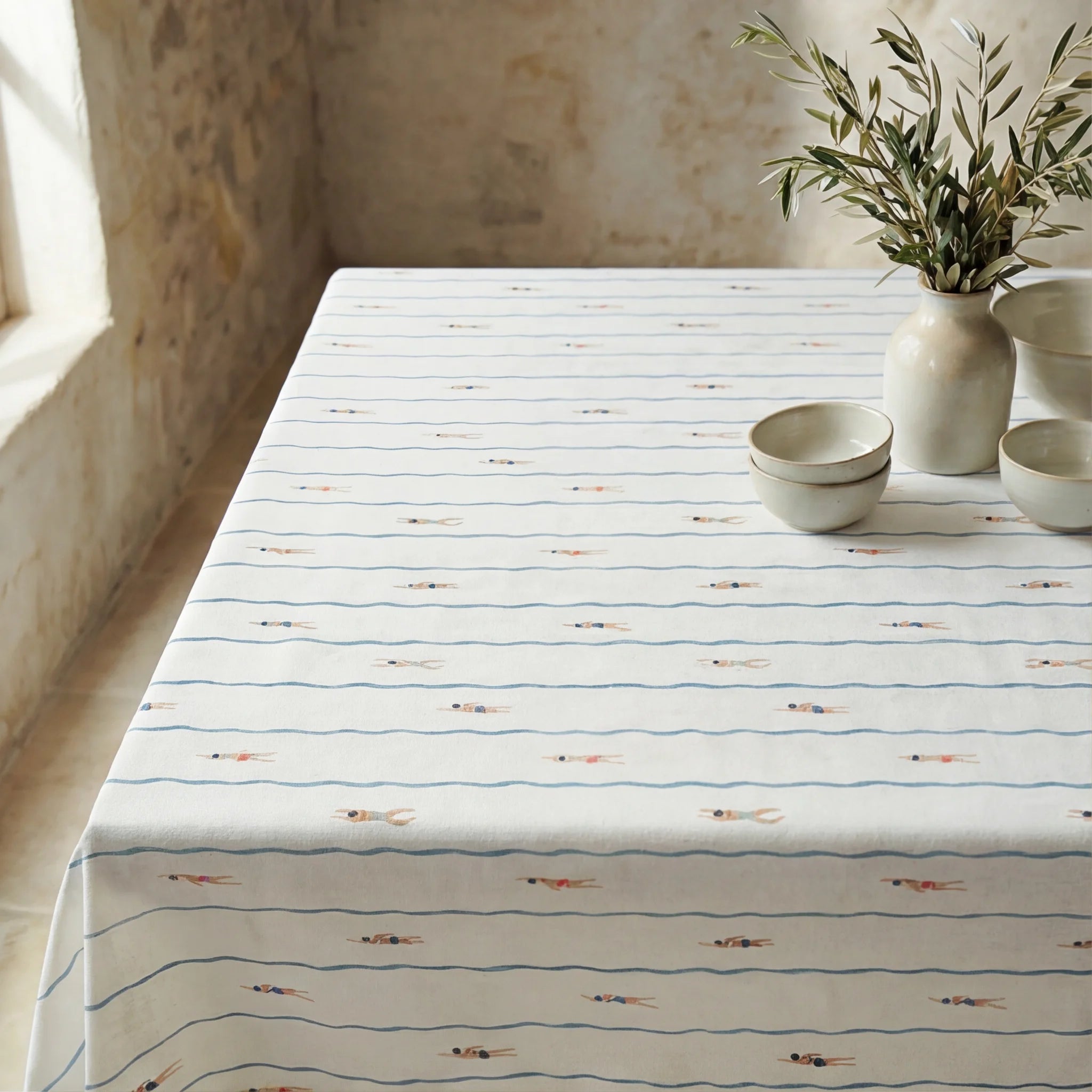 Mantel resinado antimanchas 100% algodón Nadora