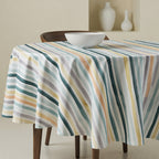 Mantel redondo antimanchas Naiara Azul