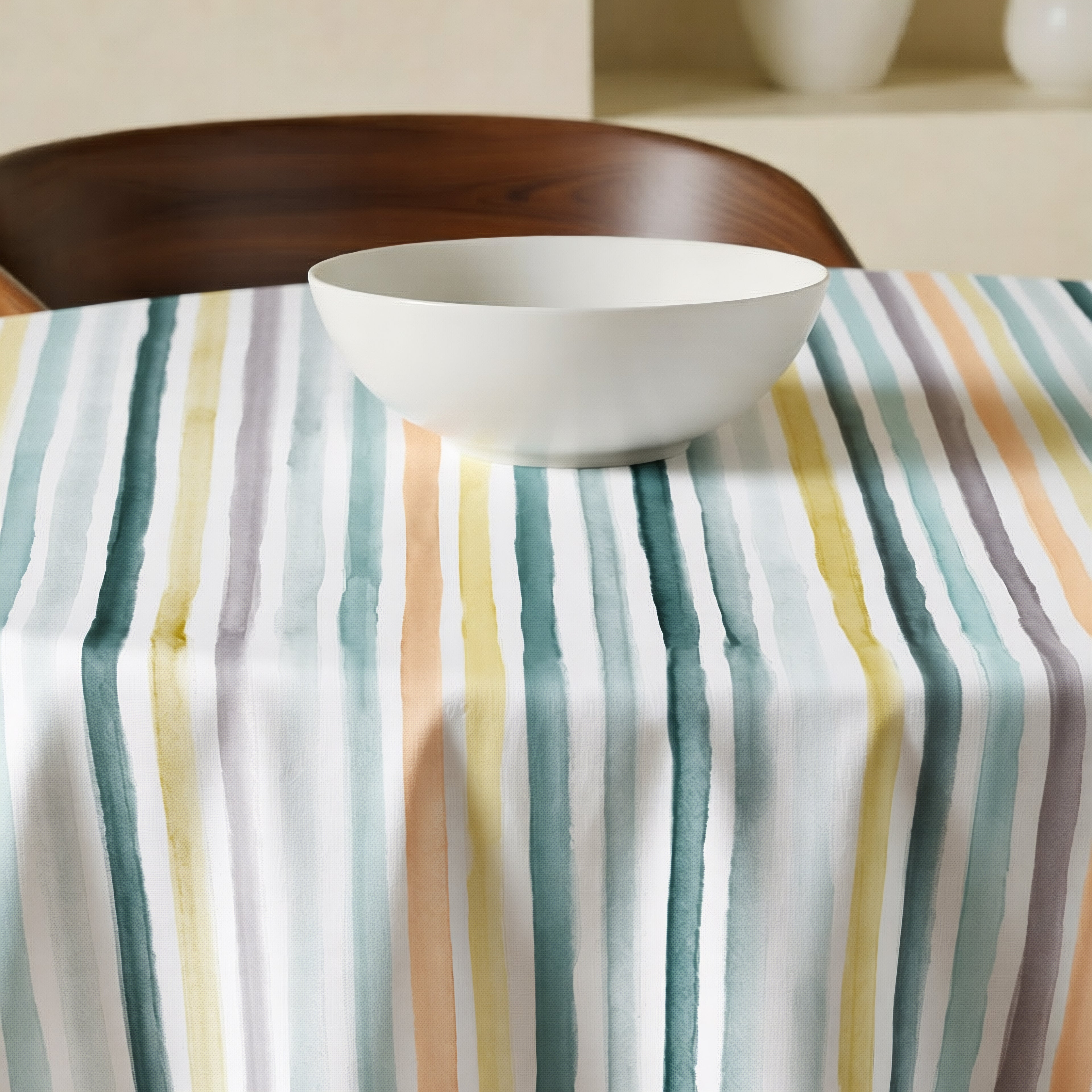 Mantel redondo antimanchas Naiara Azul