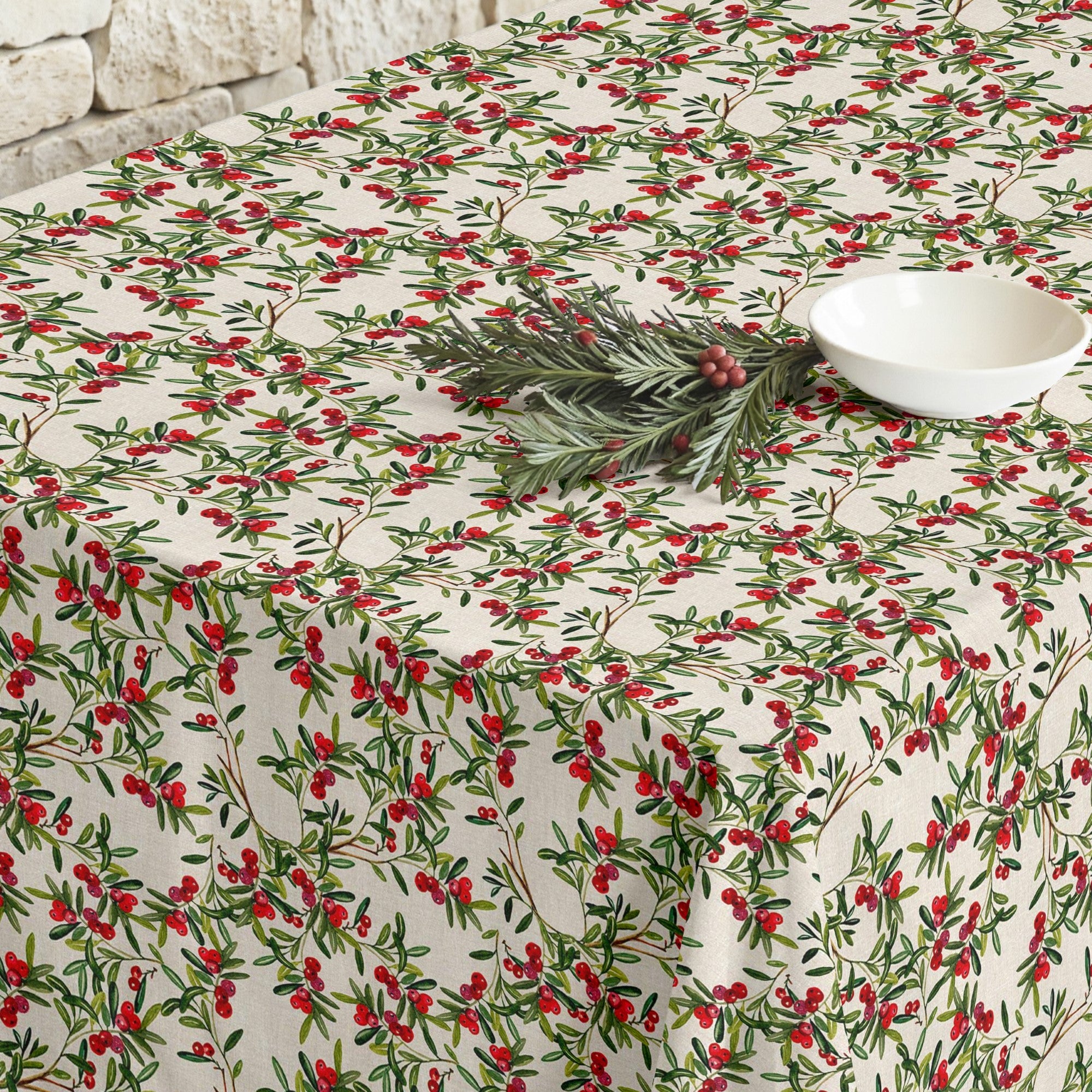 Mantel antimanchas Navidad Hojas