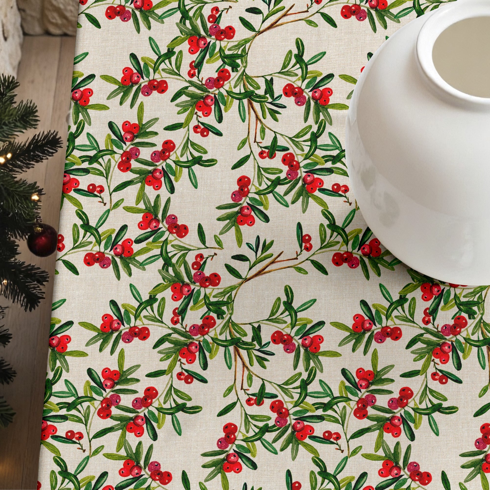 Mantel antimanchas Navidad Hojas