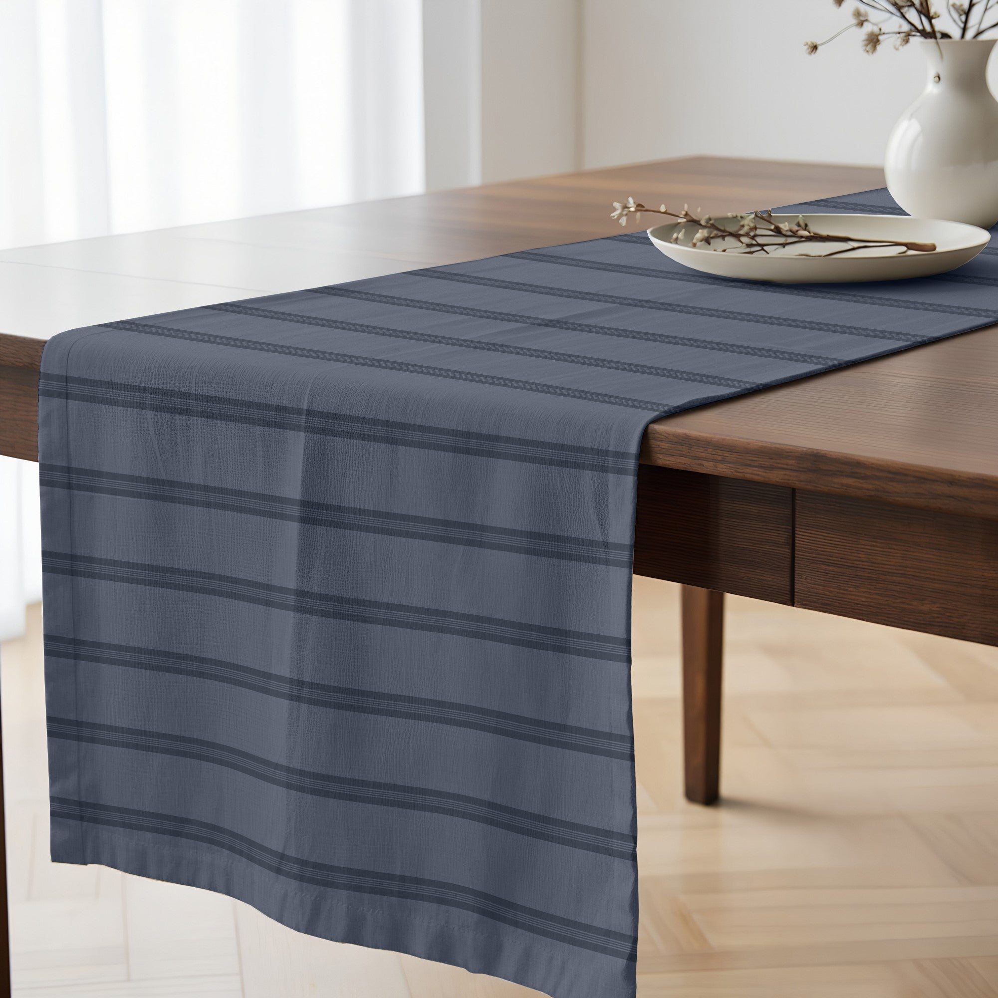 Camino de mesa 100% algodón Nua Azul Claro 50x150 cm