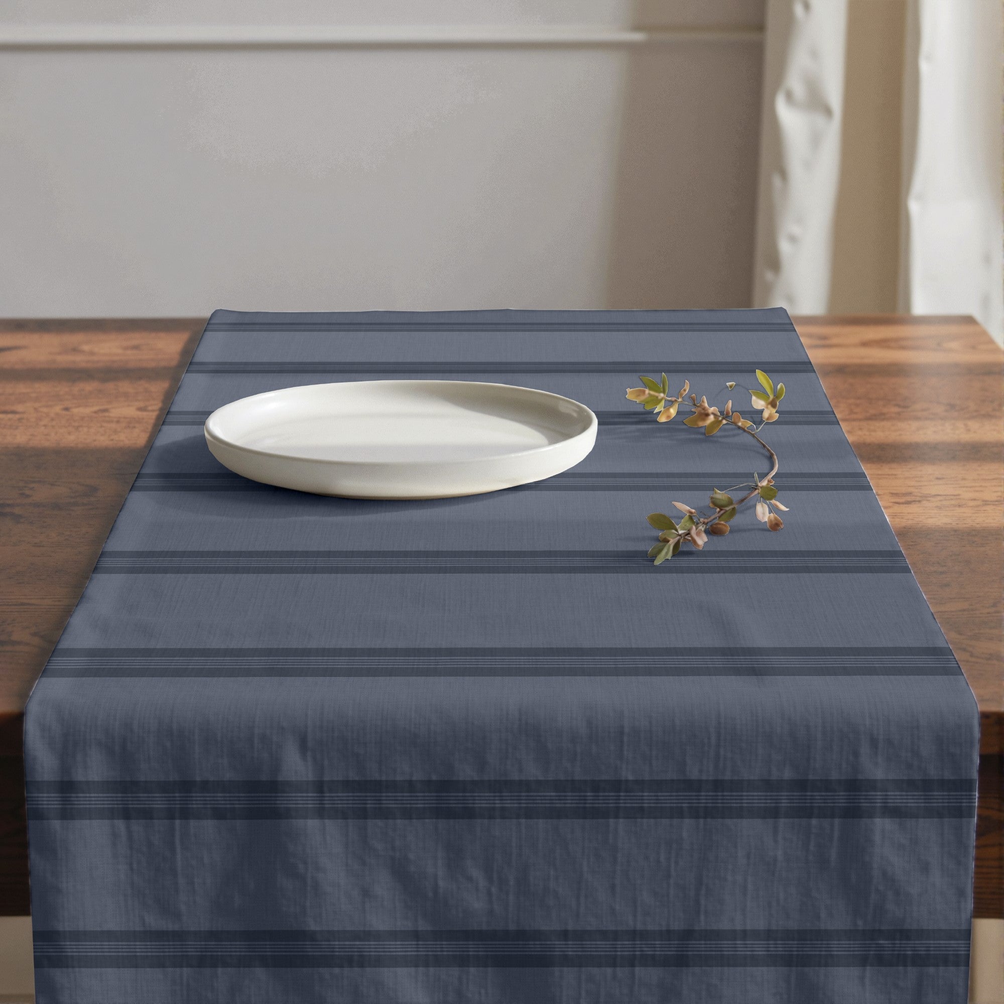 Camino de mesa 100% algodón Nua Azul Claro 50x150 cm