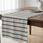Camino de mesa 100% algodón Nua Beige Azul 50x150 cm