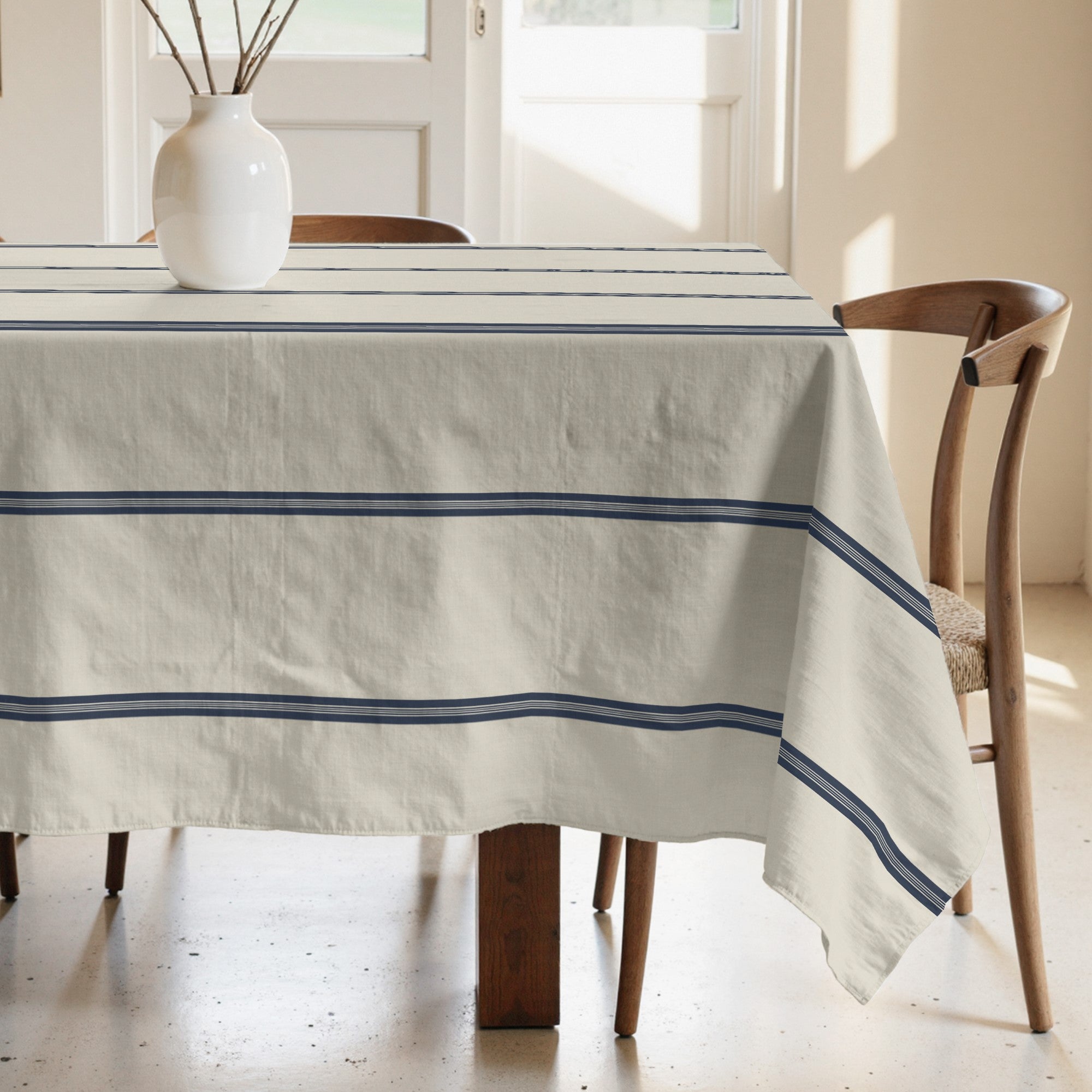 Mantel antimanchas 100% algodón Nua Beige Azul