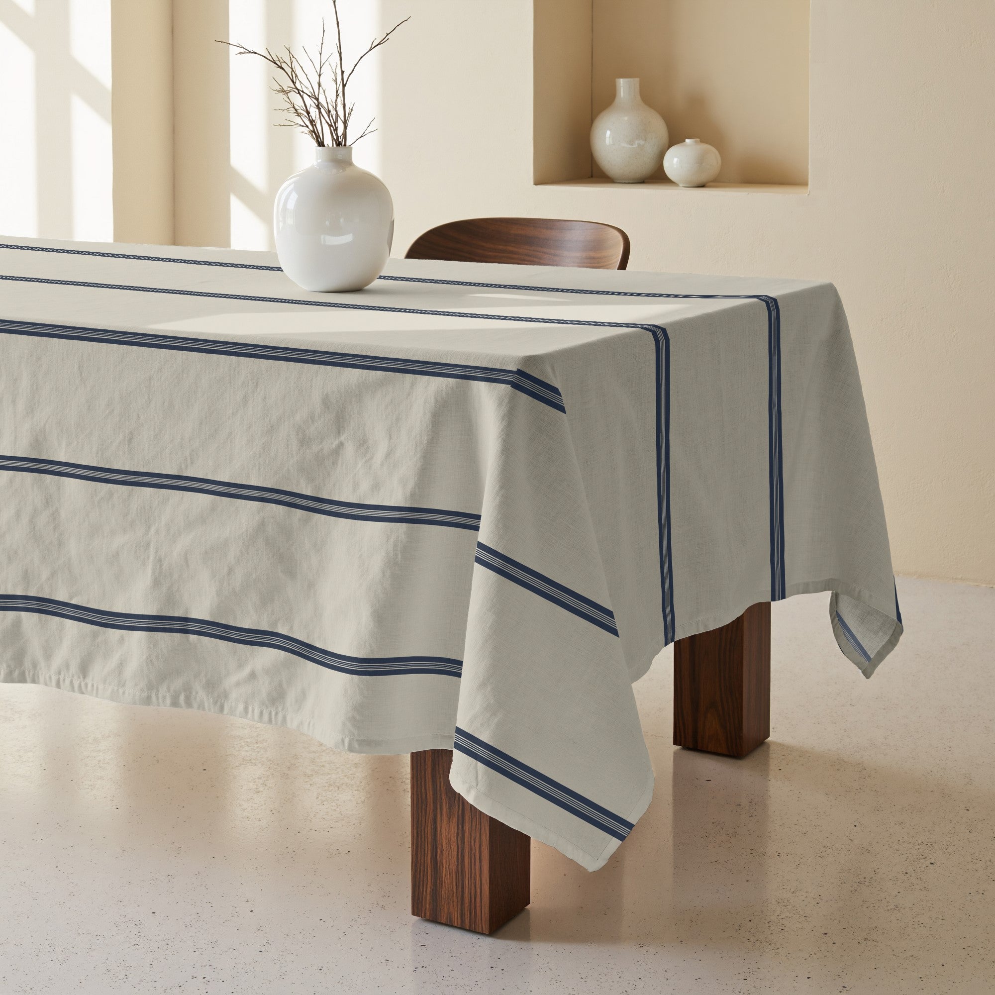 Mantel antimanchas 100% algodón Nua Beige Azul