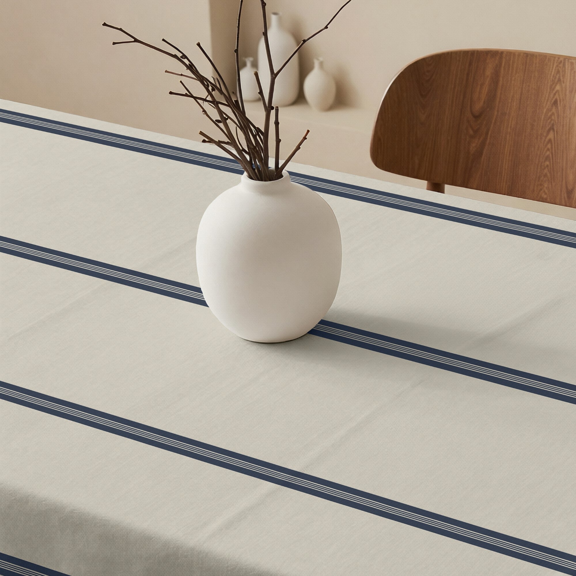 Mantel antimanchas 100% algodón Nua Beige Azul