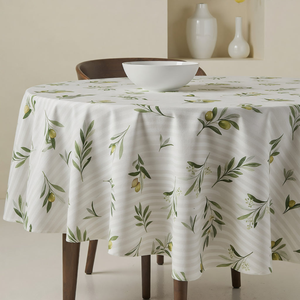 Mantel redondo antimanchas Oliver