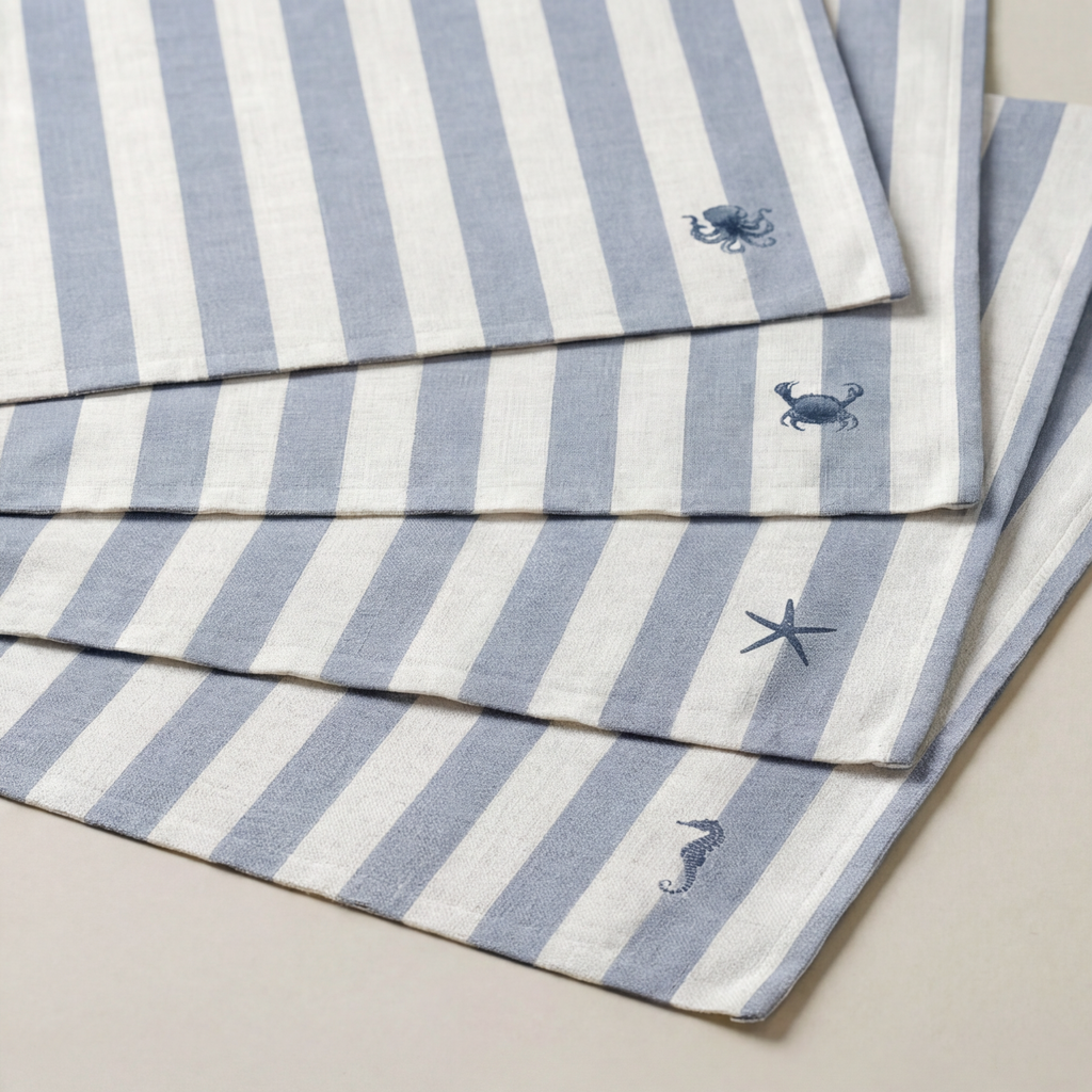 Mantel individual antimanchas pack 4 unidades Seleni Marino