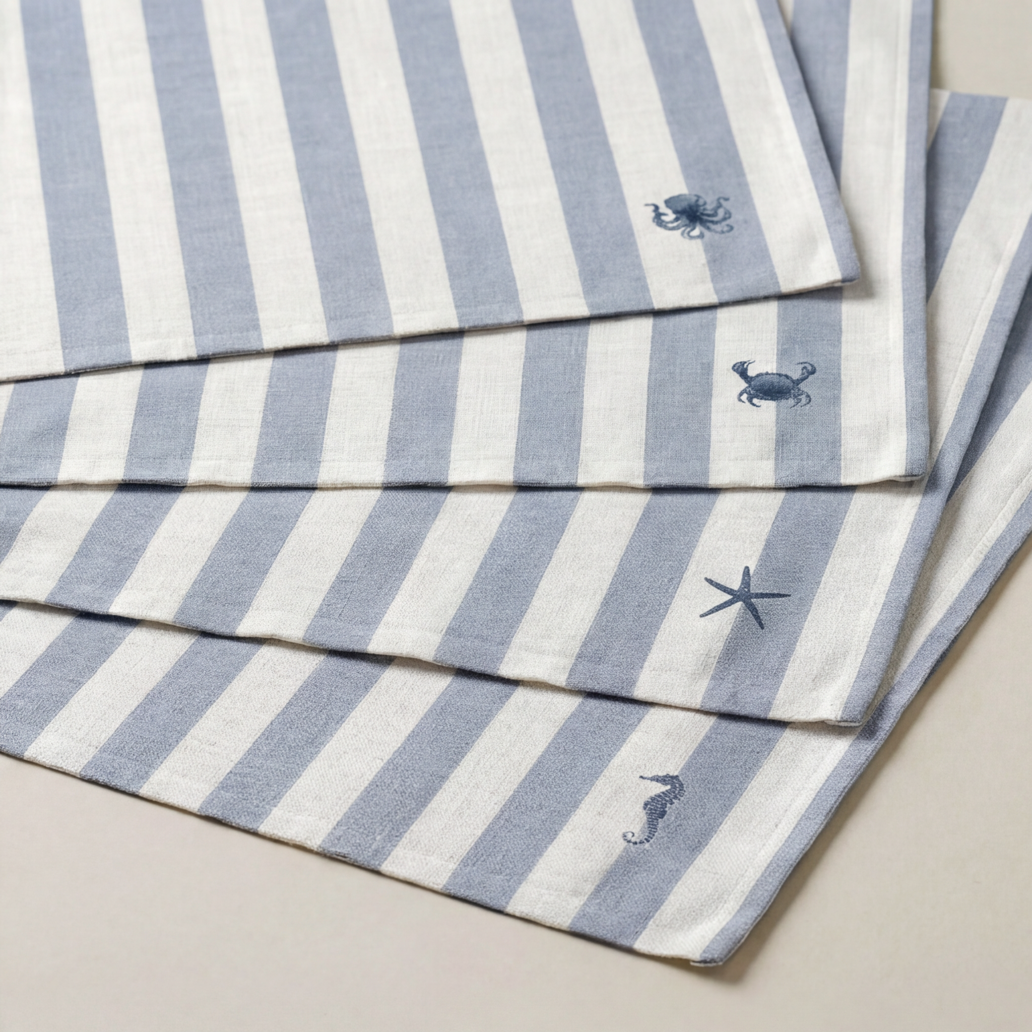 Mantel individual antimanchas pack 4 unidades Seleni Marino