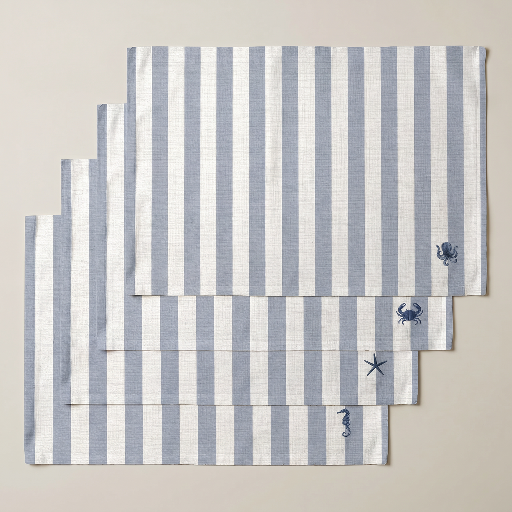 Mantel individual antimanchas pack 4 unidades Seleni Marino