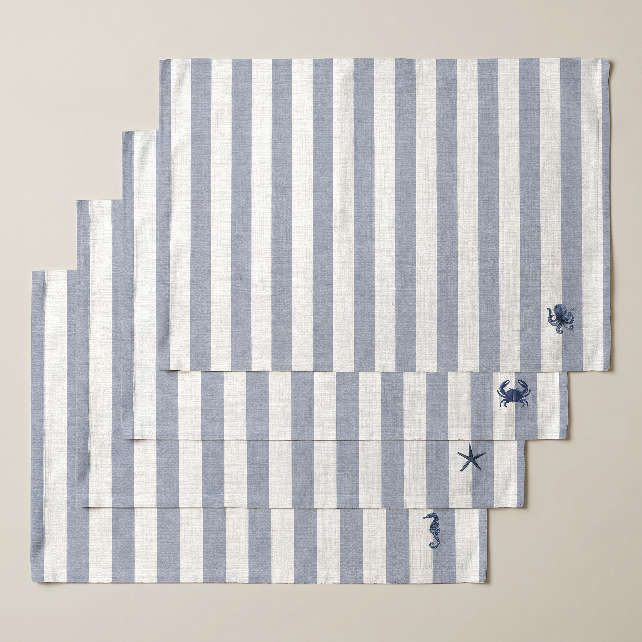 Mantel individual antimanchas pack 4 unidades Seleni Marino