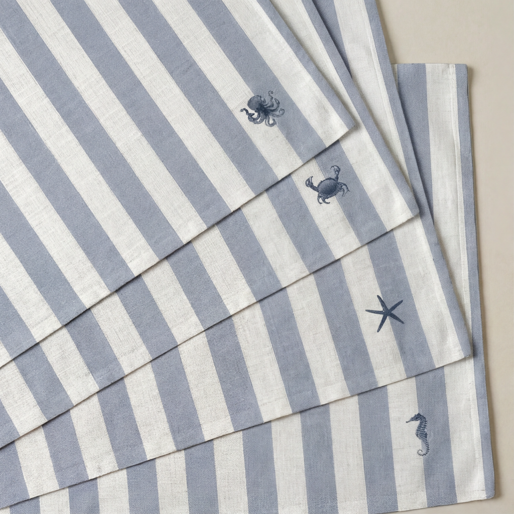 Mantel individual antimanchas pack 4 unidades Seleni Marino