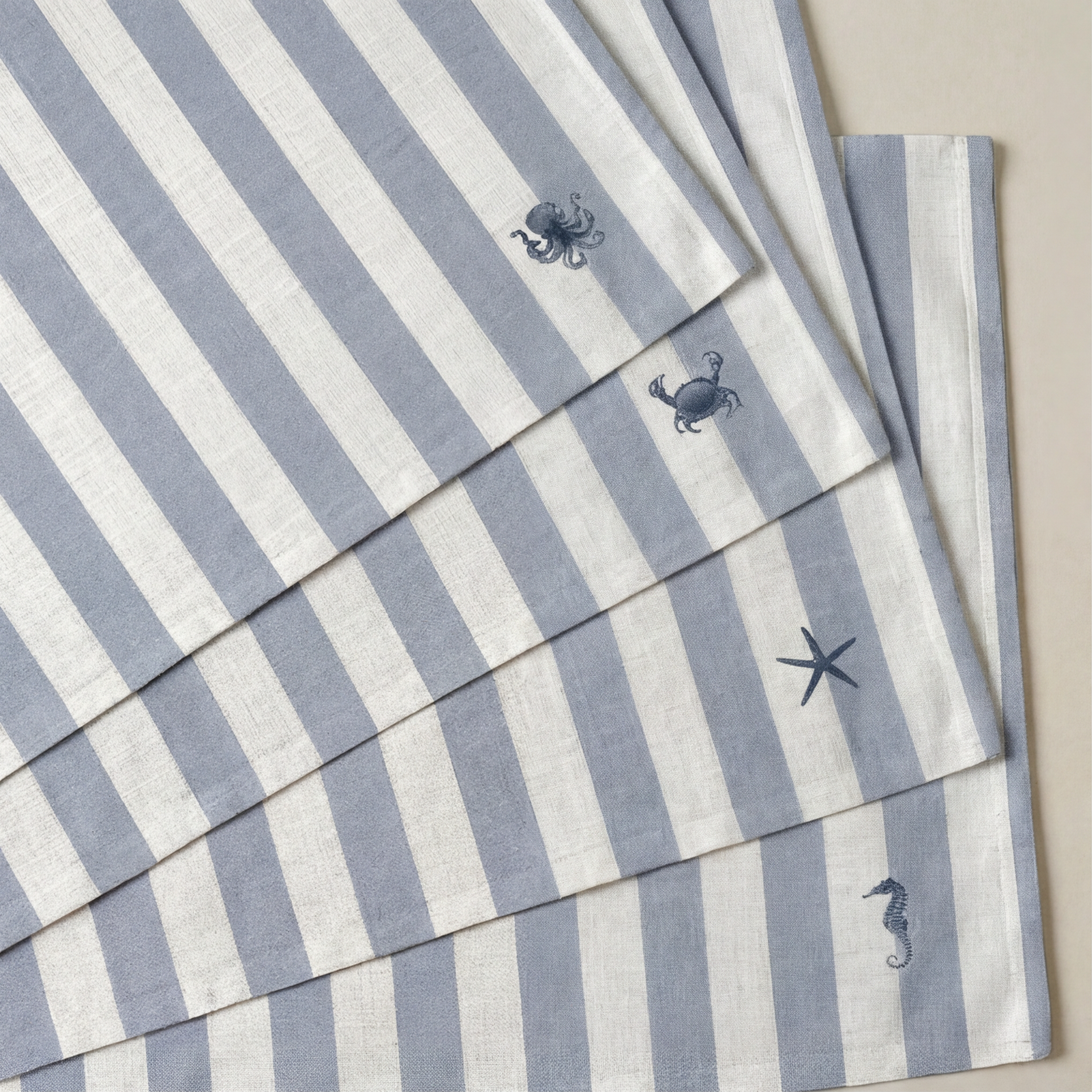 Mantel individual antimanchas pack 4 unidades Seleni Marino