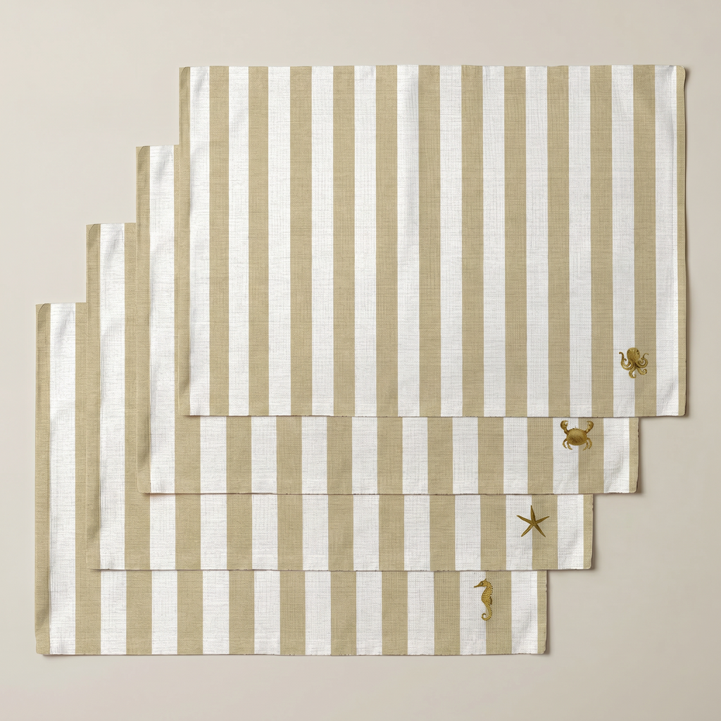 Mantel individual antimanchas pack 4 unidades Seleni Ocre