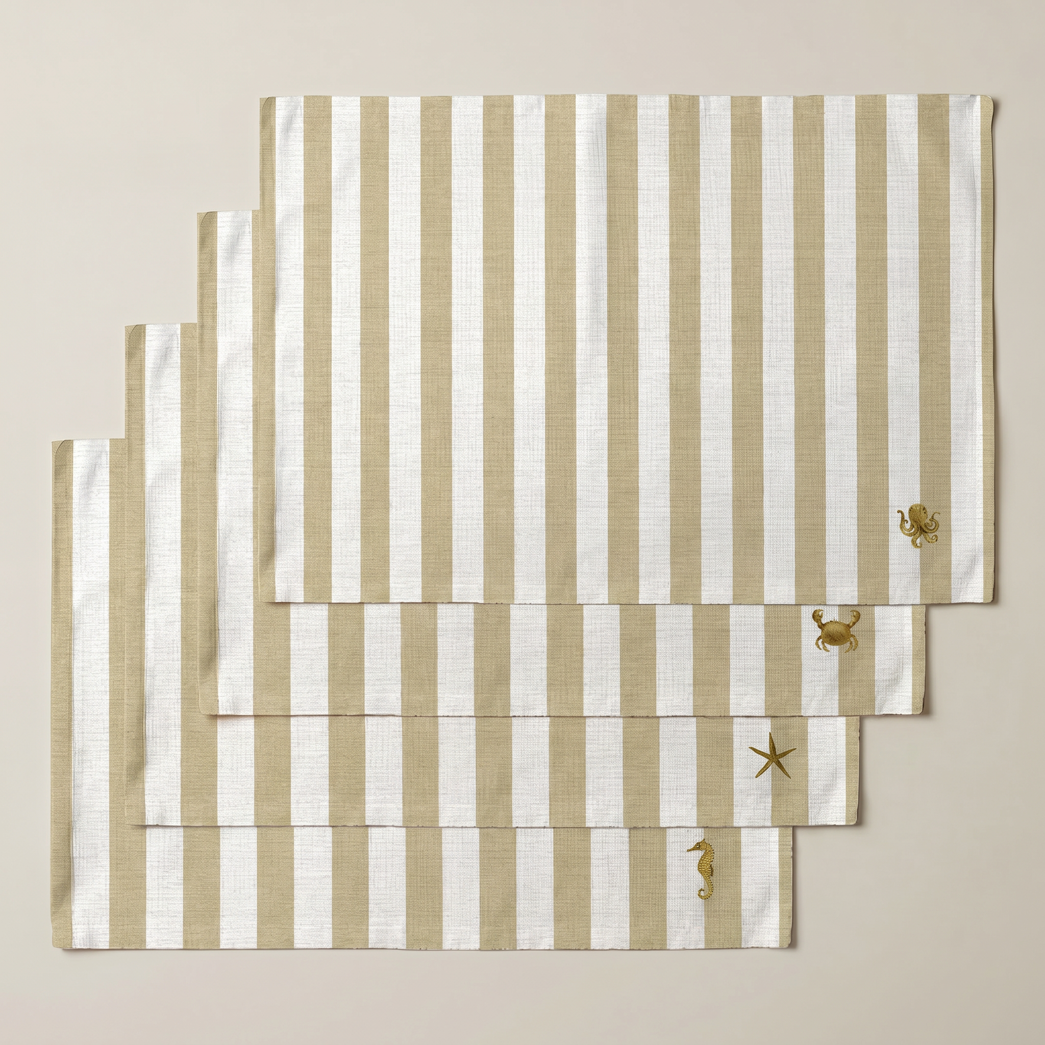 Mantel individual antimanchas pack 4 unidades Seleni Ocre