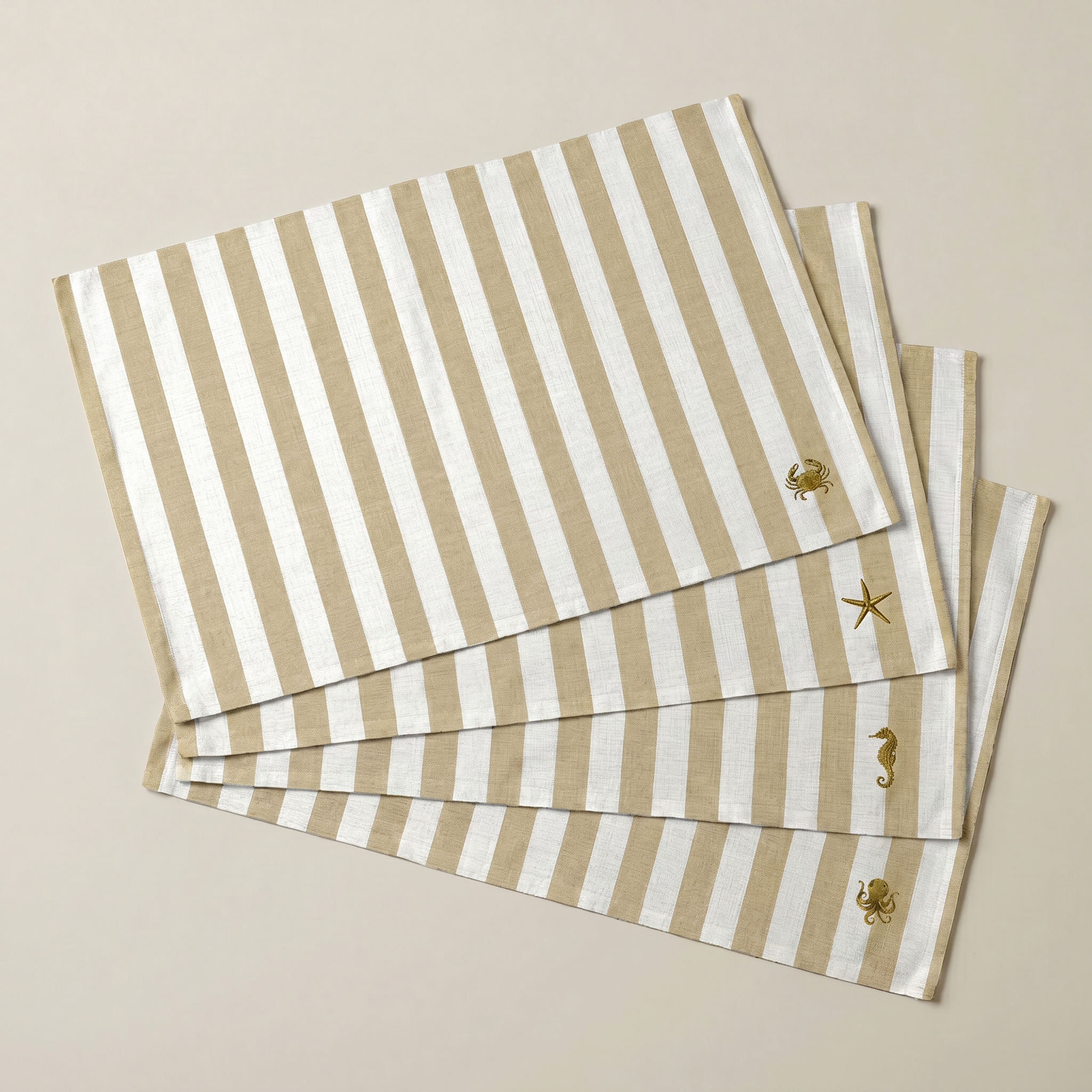 Mantel individual antimanchas pack 4 unidades Seleni Ocre