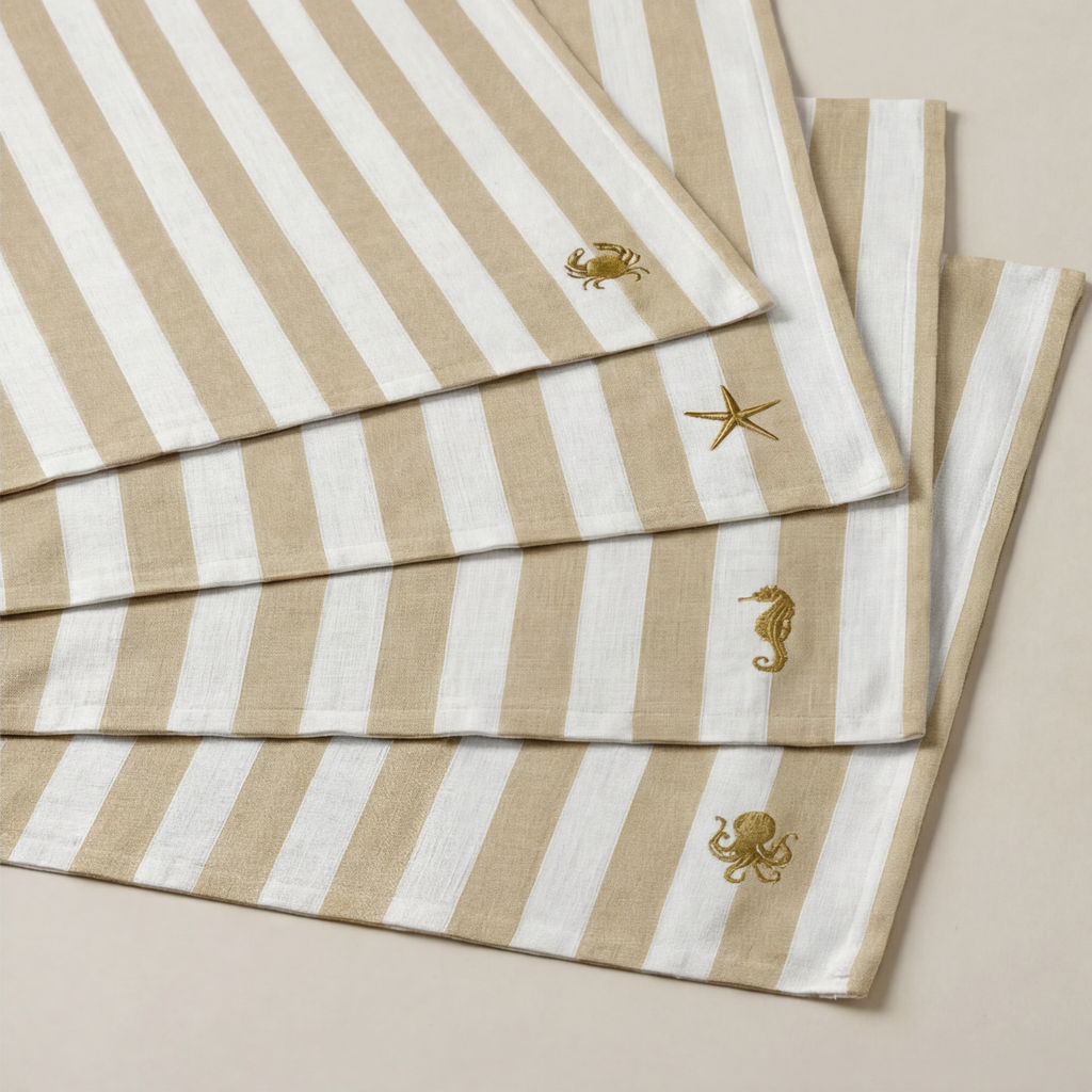 Mantel individual antimanchas pack 4 unidades Seleni Ocre
