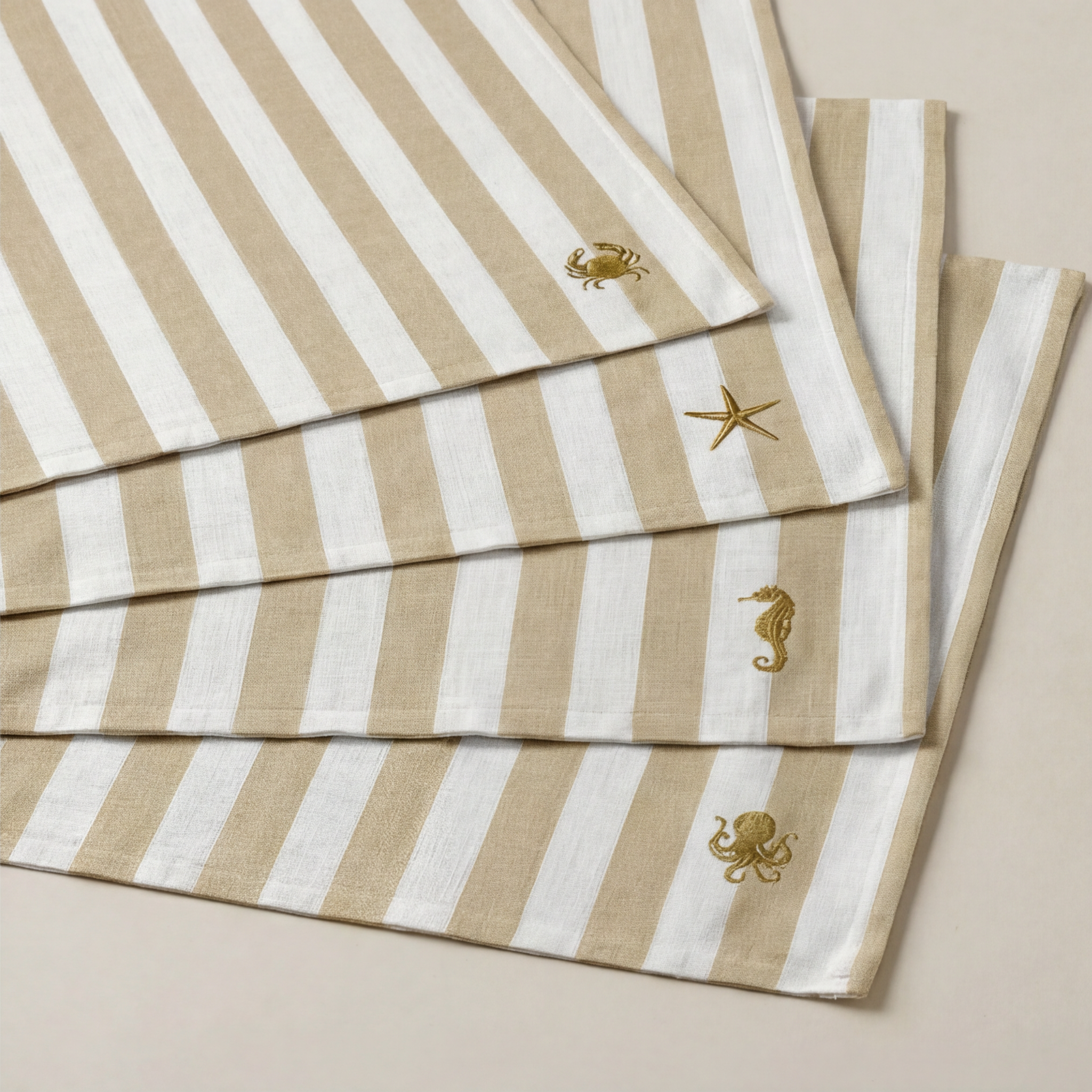 Mantel individual antimanchas pack 4 unidades Seleni Ocre