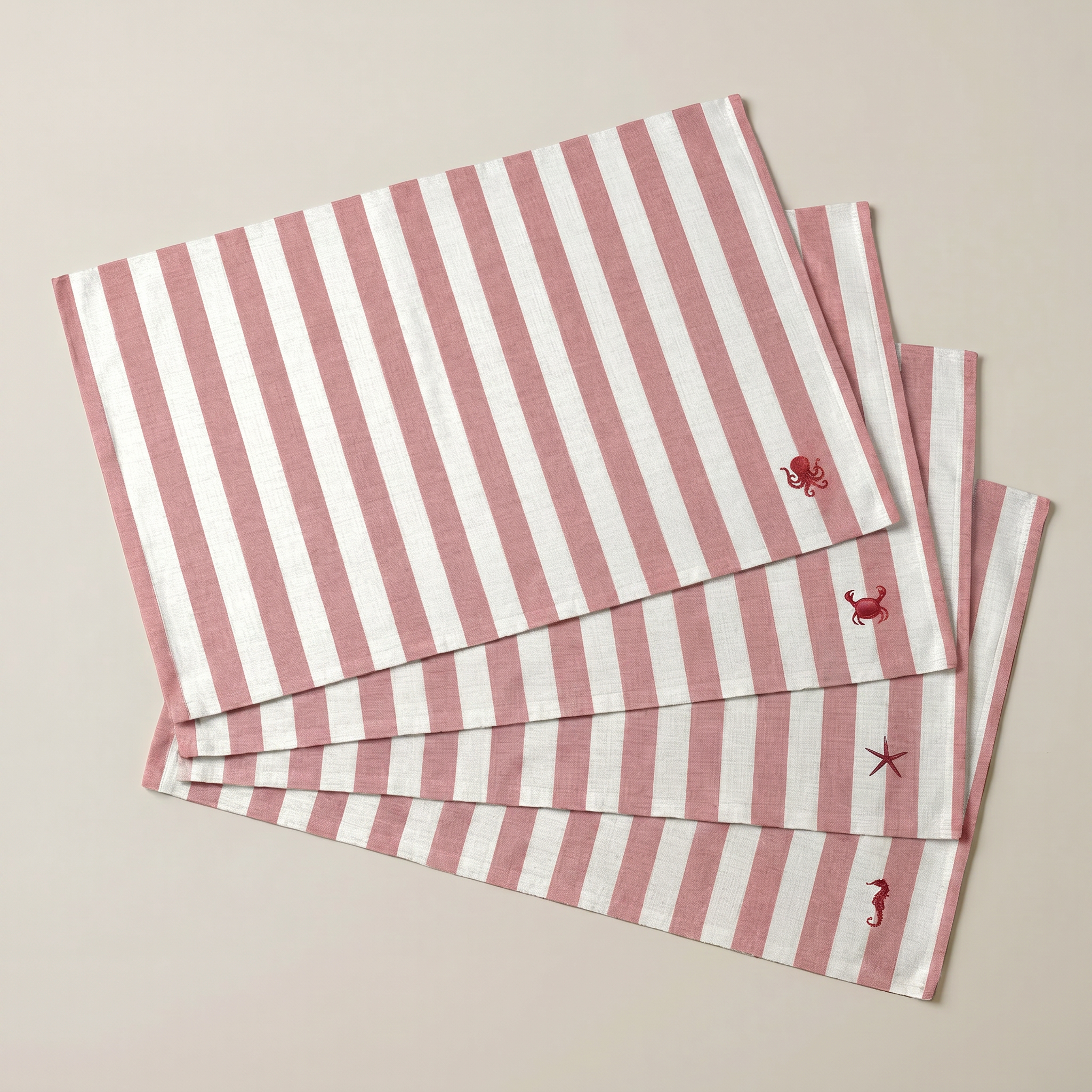 Mantel individual antimanchas pack 4 unidades Seleni Rojo
