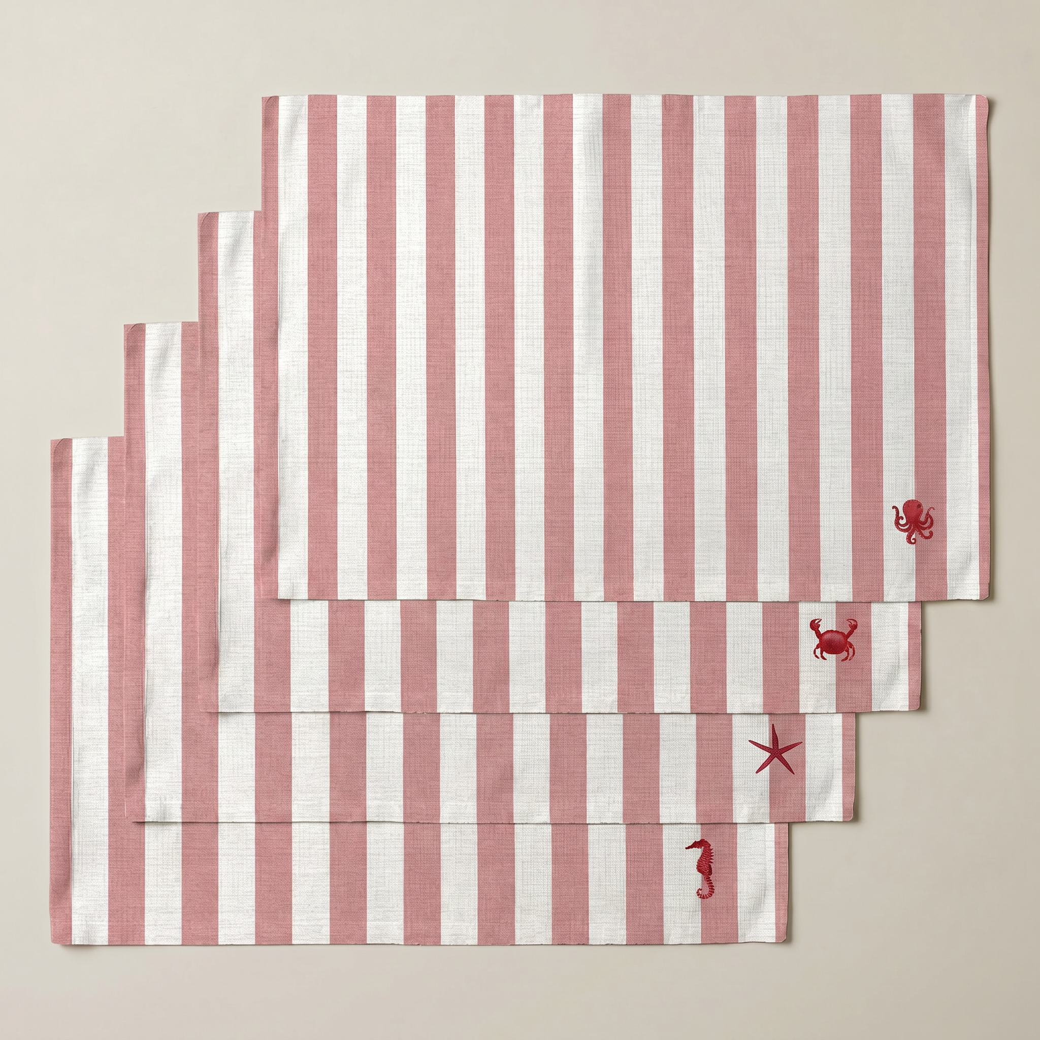 Mantel individual antimanchas pack 4 unidades Seleni Rojo
