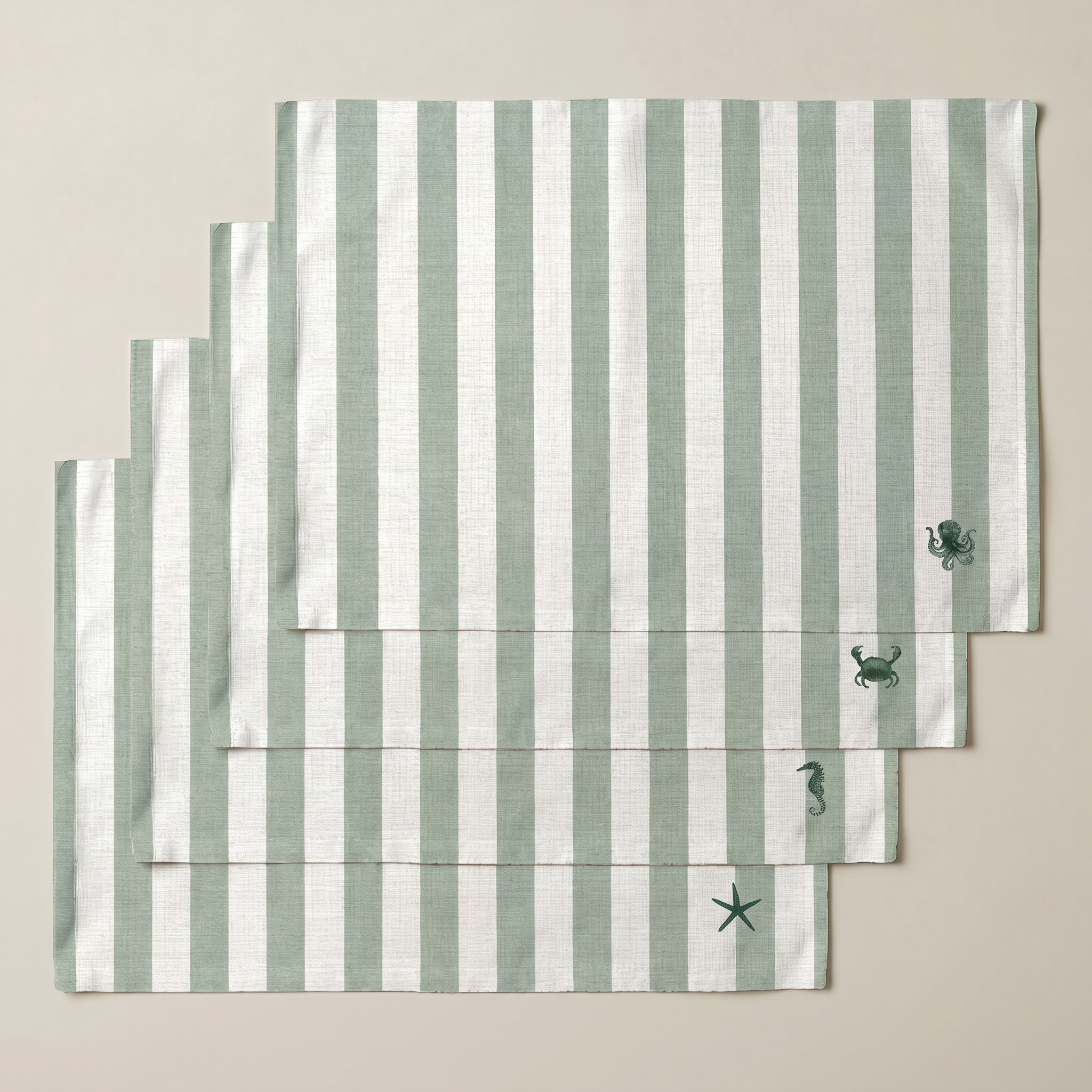 Mantel individual antimanchas pack 4 unidades Seleni Verde